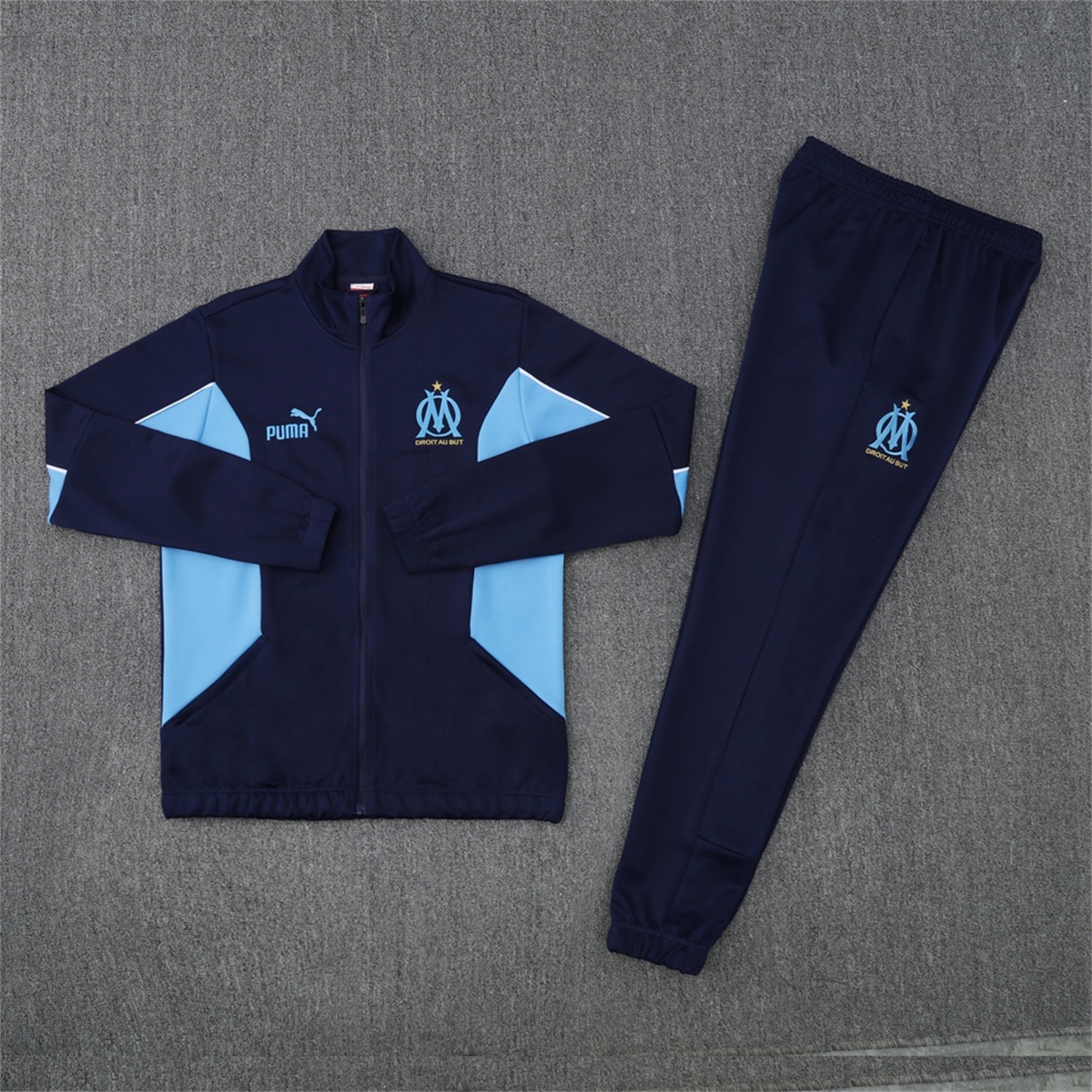Marseille 25-26 Jacket Training Tracksuit - Deep Blue Jackets & Pants - UnitedFutballJersey