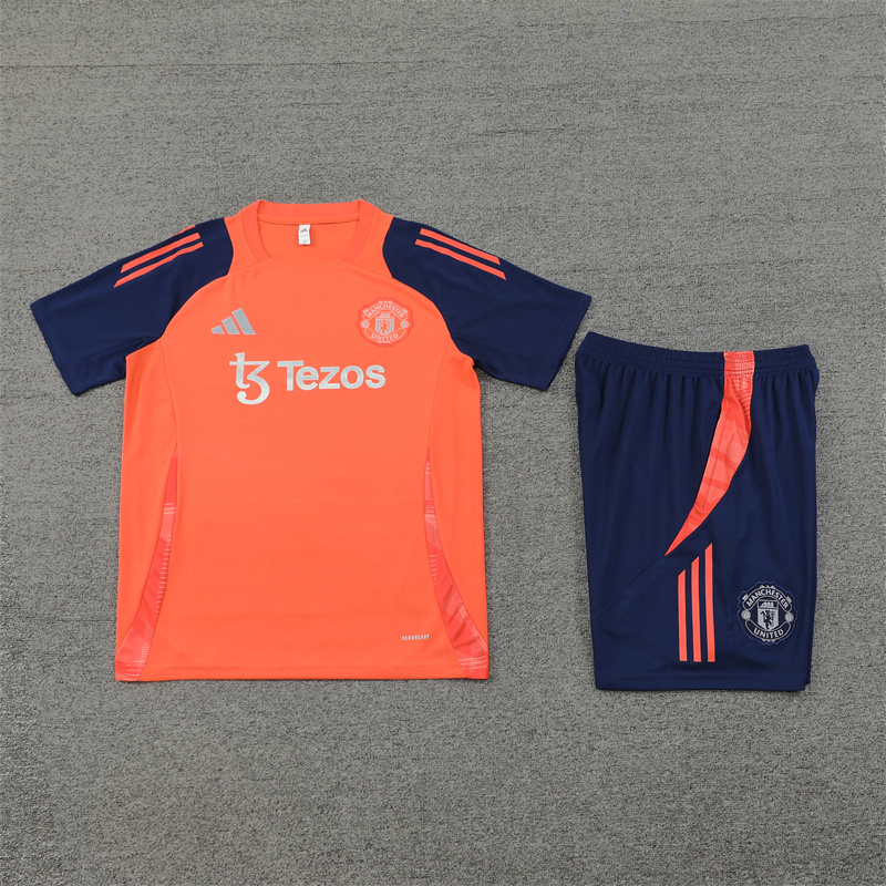 Manchester United 24-25 Short-Sleeve Training Kids Kit - Orange - UnitedFutballJersey