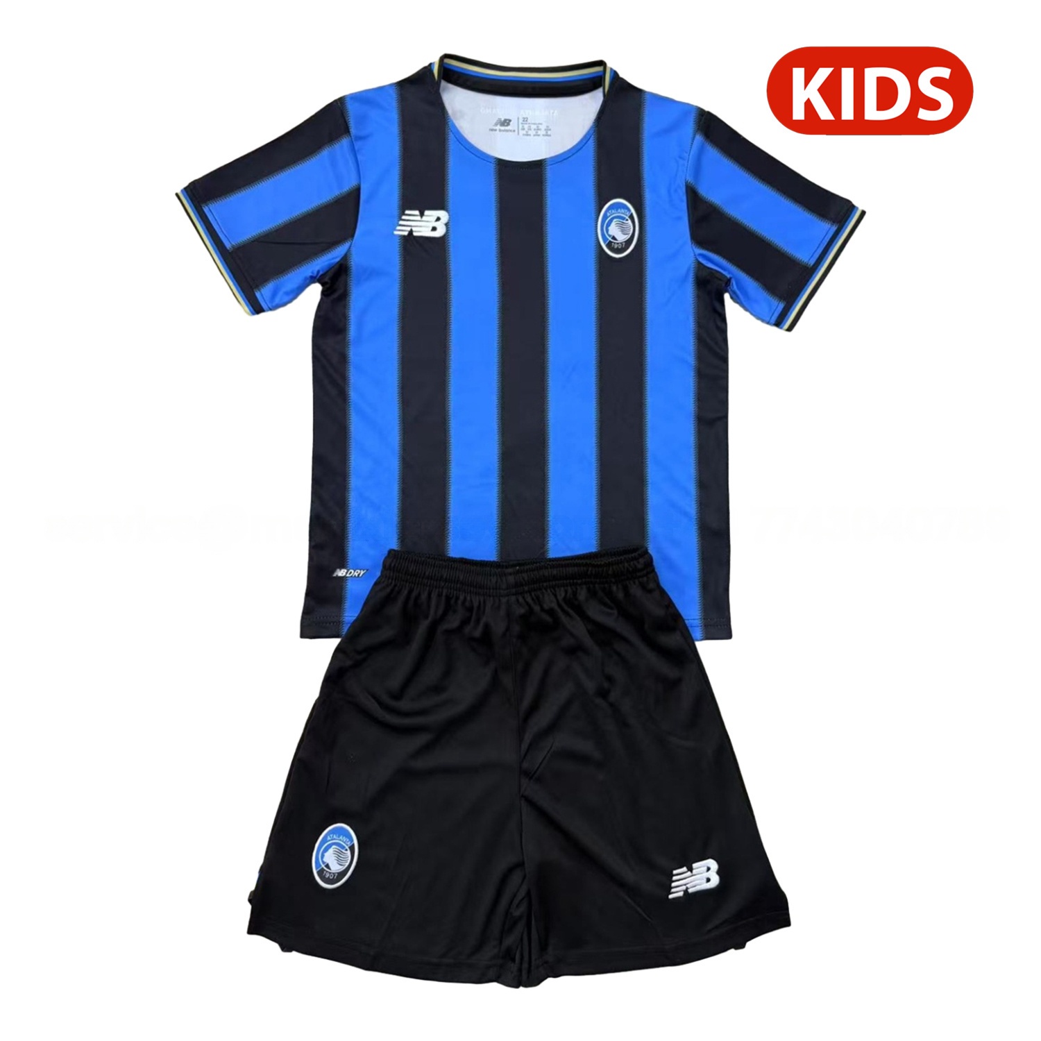 Atalanta 25-26 Home Unsponsored Kids Kit - UnitedFutballJersey