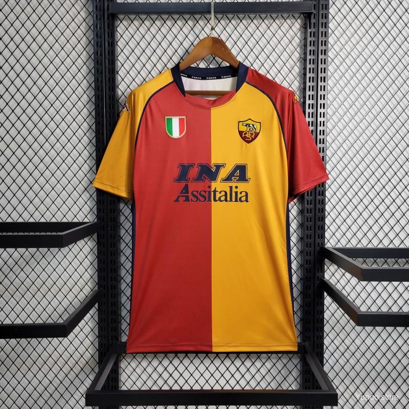 Retro Roma 2001-02 European Home Jersey - UnitedFutballJersey