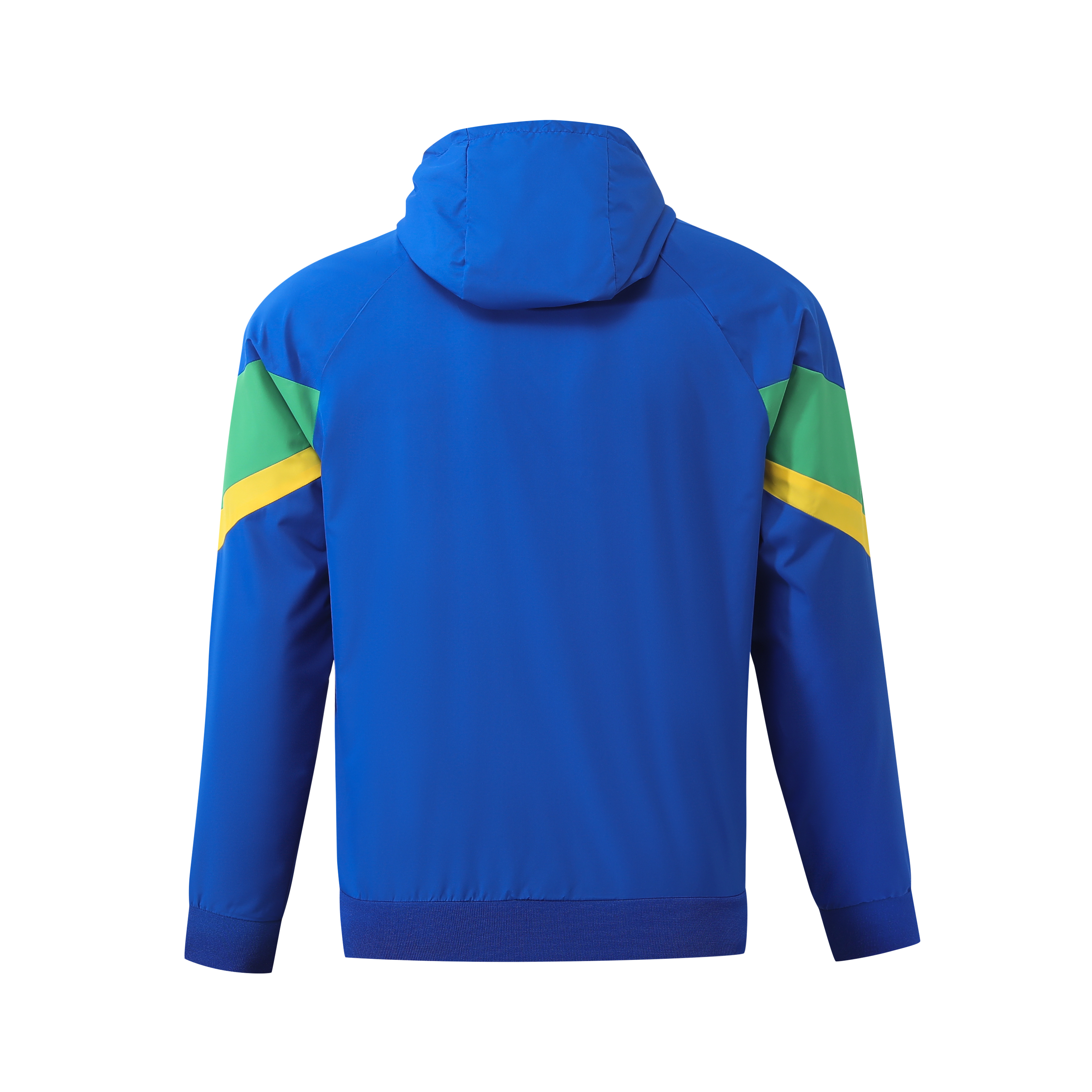 Brazil 2024 National Team Anthem Blue Hooded Windbreaker - Player Version - UnitedFutballJersey