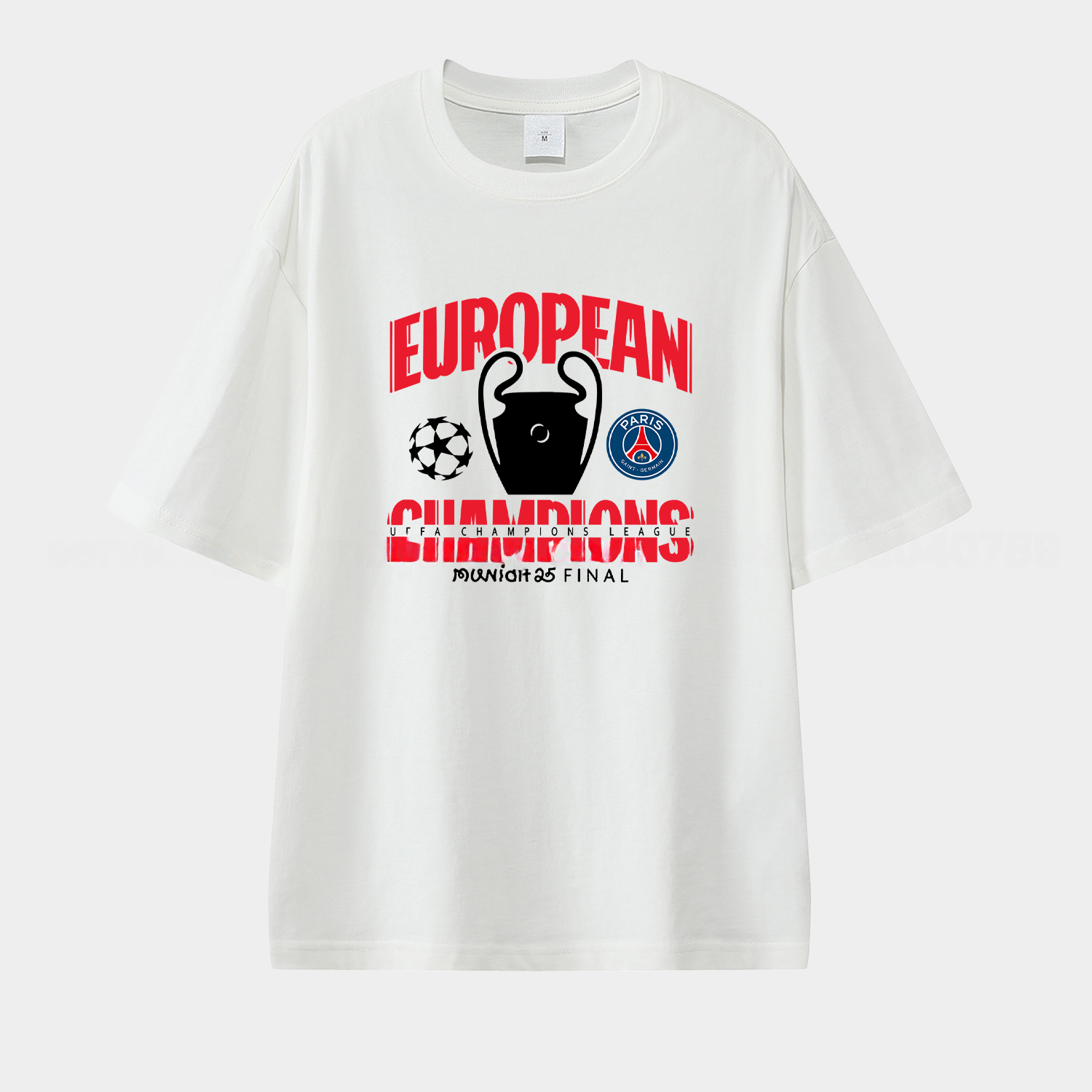 Paris Saint-Germain PSG 2025 European Champions Winner Unisex Pure Cotton T-shirt - UnitedFutballJersey