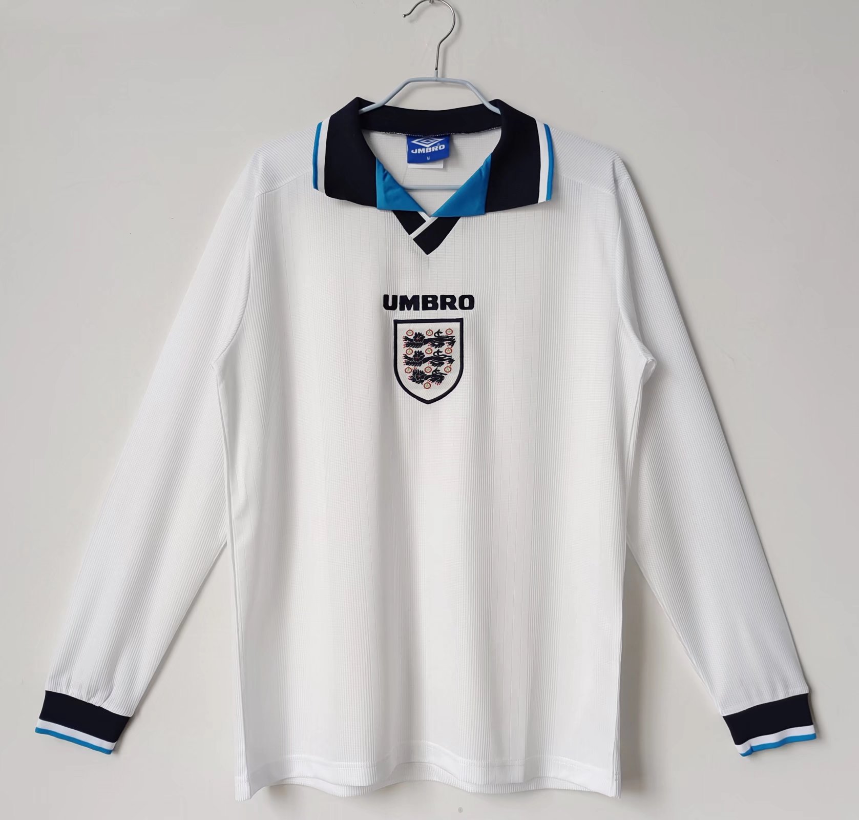 Retro England 1996 Home Stadium Long Sleeve Jersey - UnitedFutballJersey