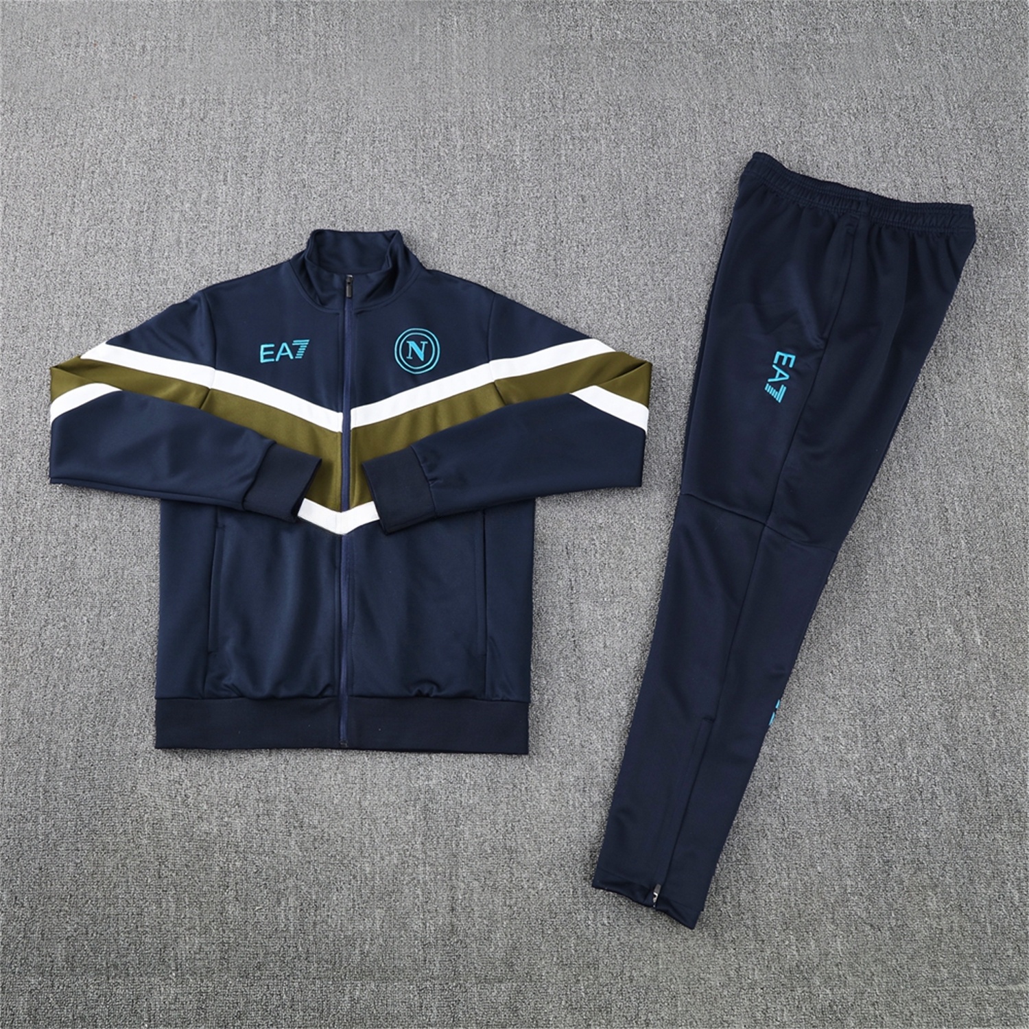 Napoli 24-25 Throwback Jacket Training Tracksuit - Deep Blue Jackets & Pants - UnitedFutballJersey