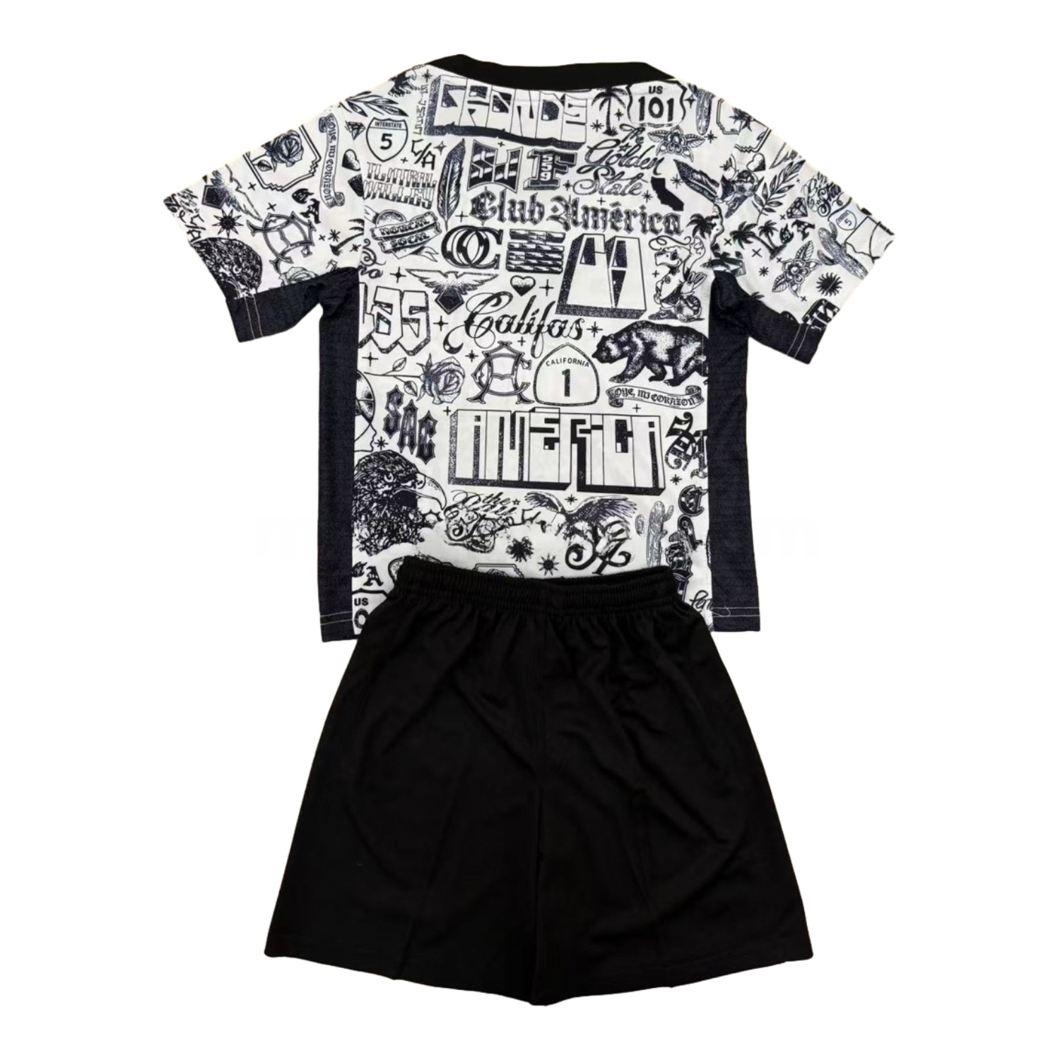 Club América 24-25 Pre-match Black and White Graffiti Men's Adult Jersey Set - Fans Version - UnitedFutballJersey