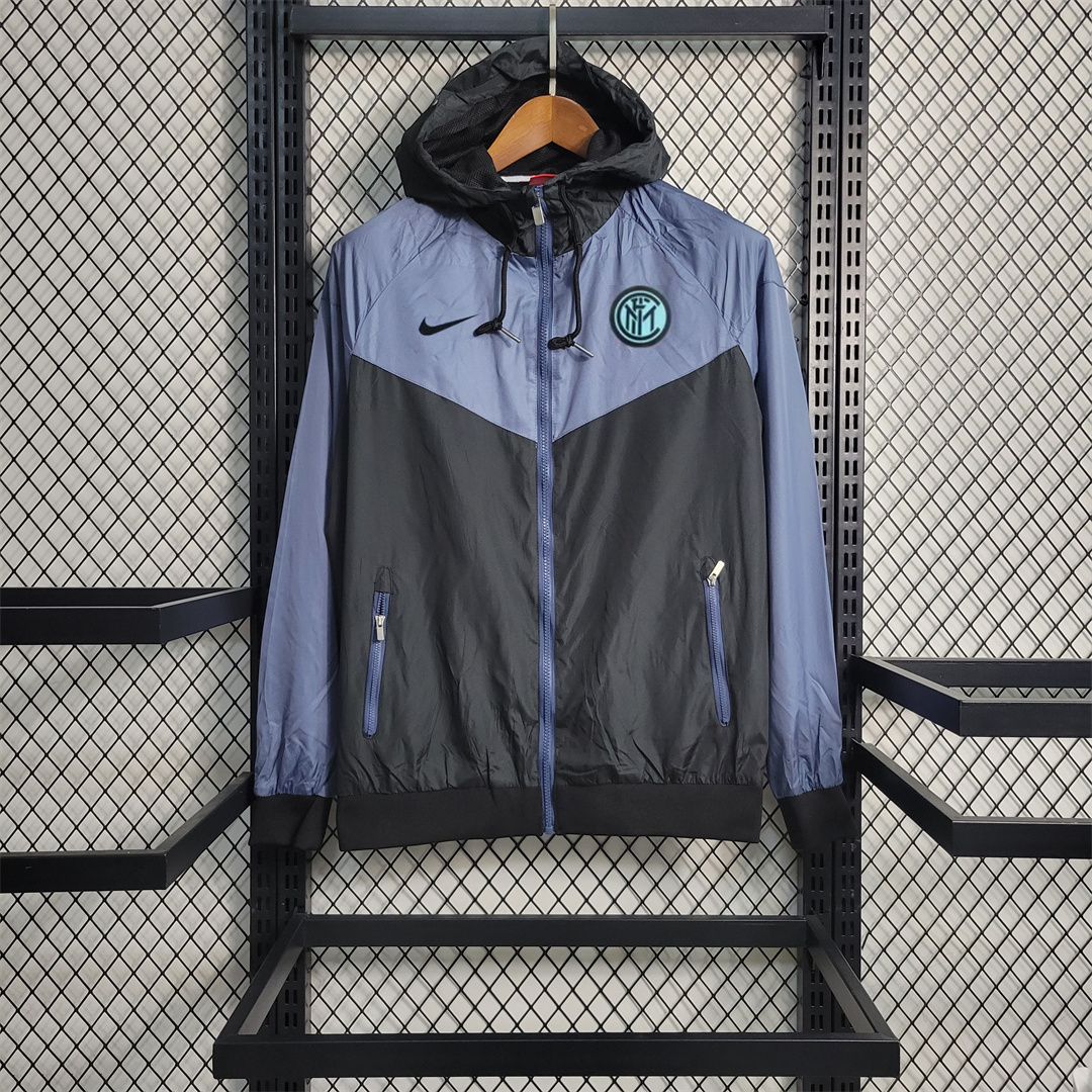 Inter Milan 23-24 Mens Windbreaker - Blue Black - UnitedFutballJersey