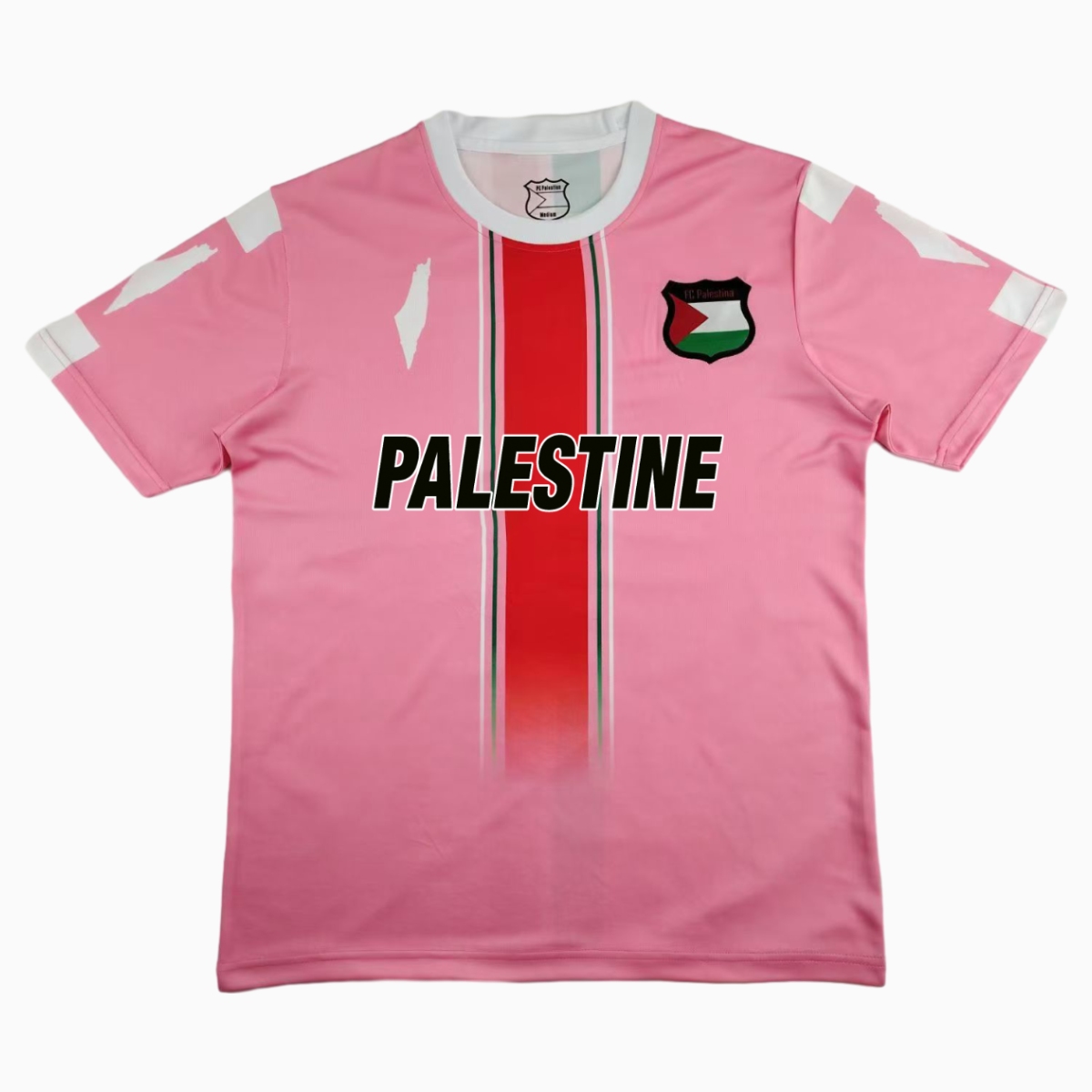 FC Palestina 24-25 Pink Centre Striped Jersey with English - UnitedFutballJersey