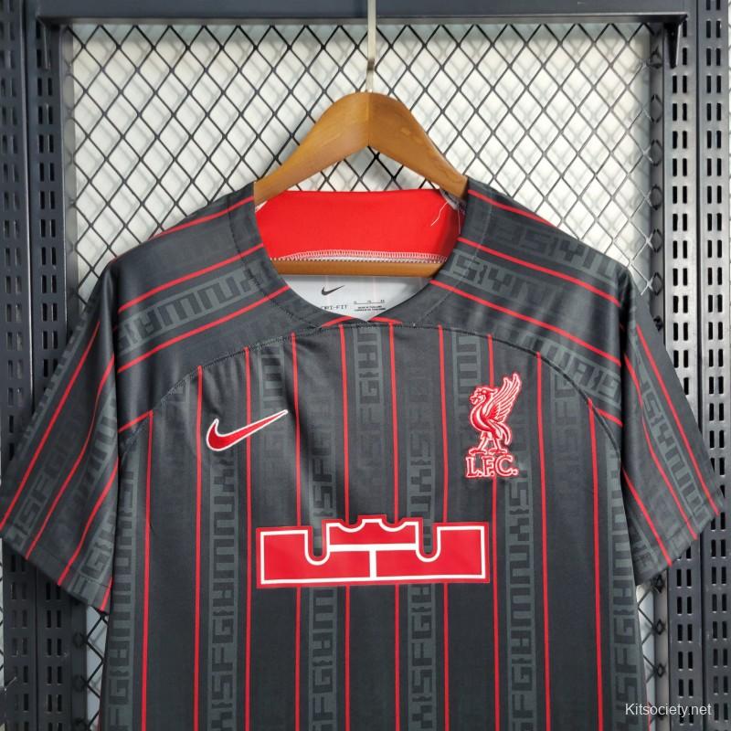 23-24 Liverpool x LeBron James Black Jersey - Fans Version - UnitedFutballJersey