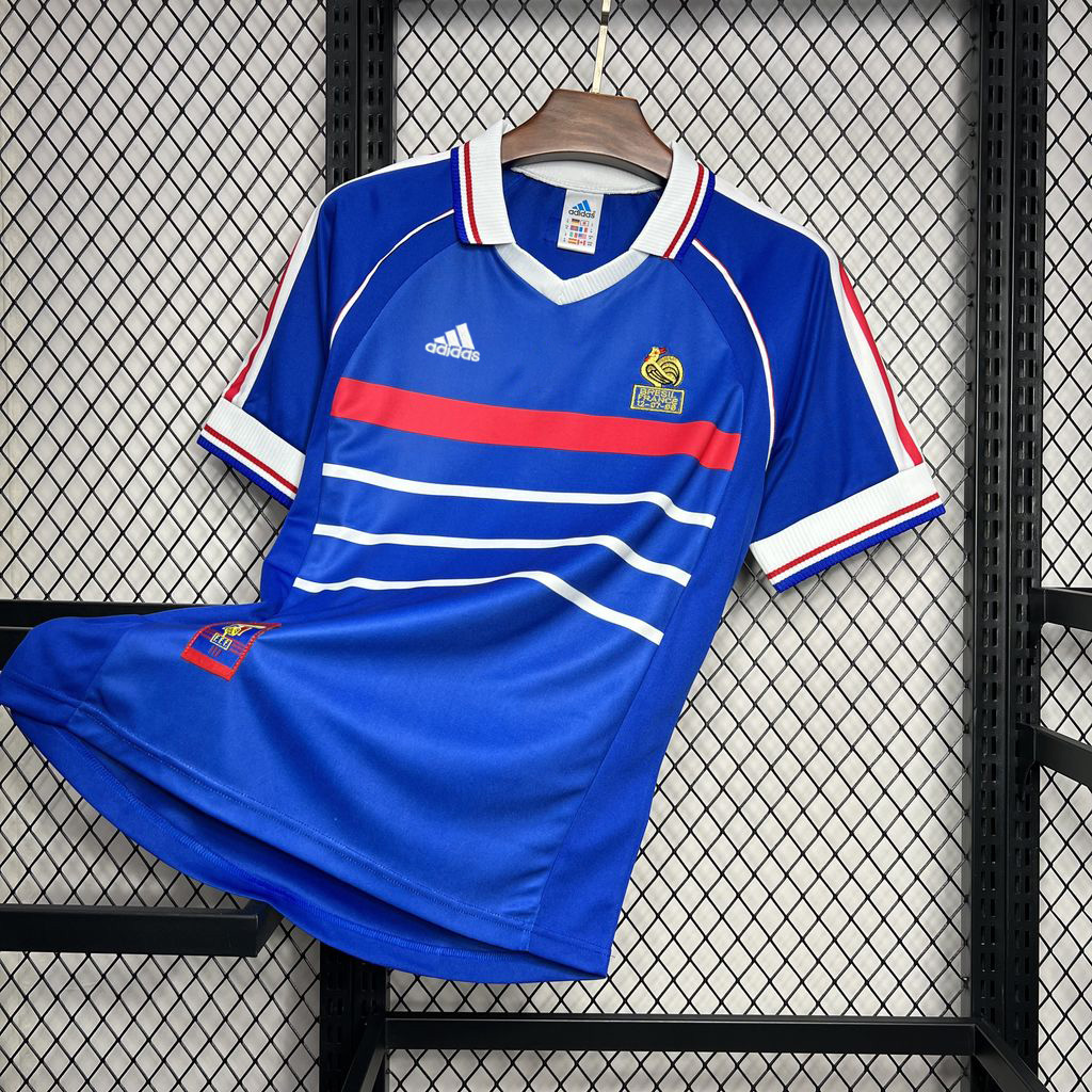 Retro France 1998 Home Stadium Jersey - UnitedFutballJersey