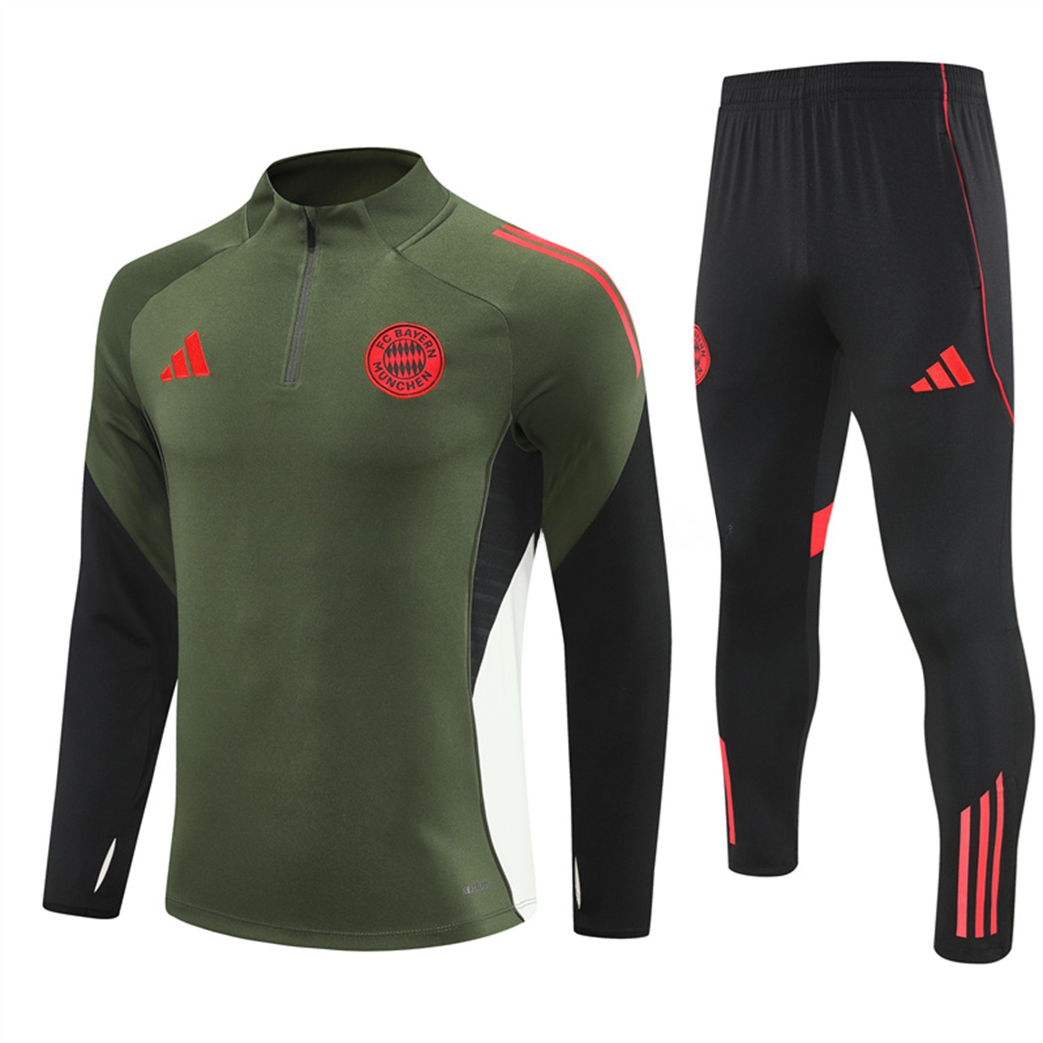 Bayern Munich 25-26 Long Sleeves Training Set - Green Top & Black Pants - UnitedFutballJersey