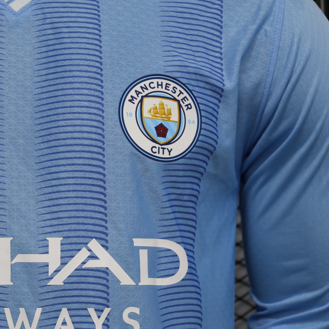 23/24 Manchester City Home Long Sleeve Jersey - Player Version - UnitedFutballJersey