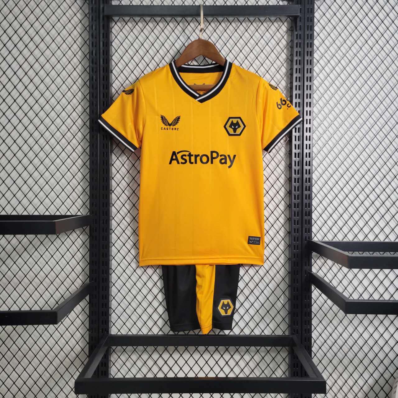 Wolverhampton Wanderers Wolves 23-24 Home Stadium Kids Kit - UnitedFutballJersey