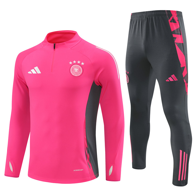 Germany 2024 Long Sleeve Training Set - Pink With Gray - UnitedFutballJersey