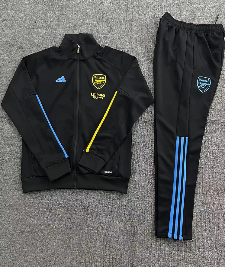 Arsenal 23-24 Kids Jacket Training Tracksuit - Black - UnitedFutballJersey