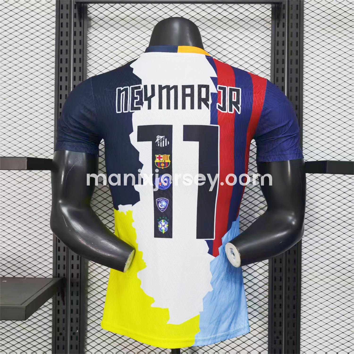 Neymar Career Commemorative Jersey - Player Version - Barcelona Brazil Paris Saint-Germain PSG Santos Al Hilal SFC - UnitedFutballJersey