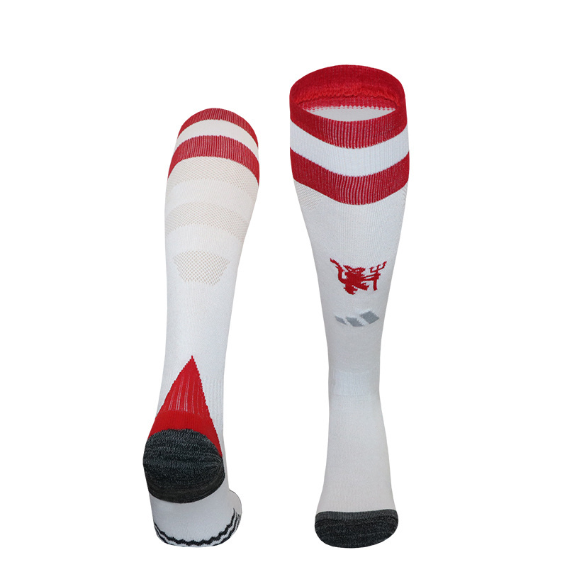 Manchester United 24-25 Away Socks - White & Red - UnitedFutballJersey
