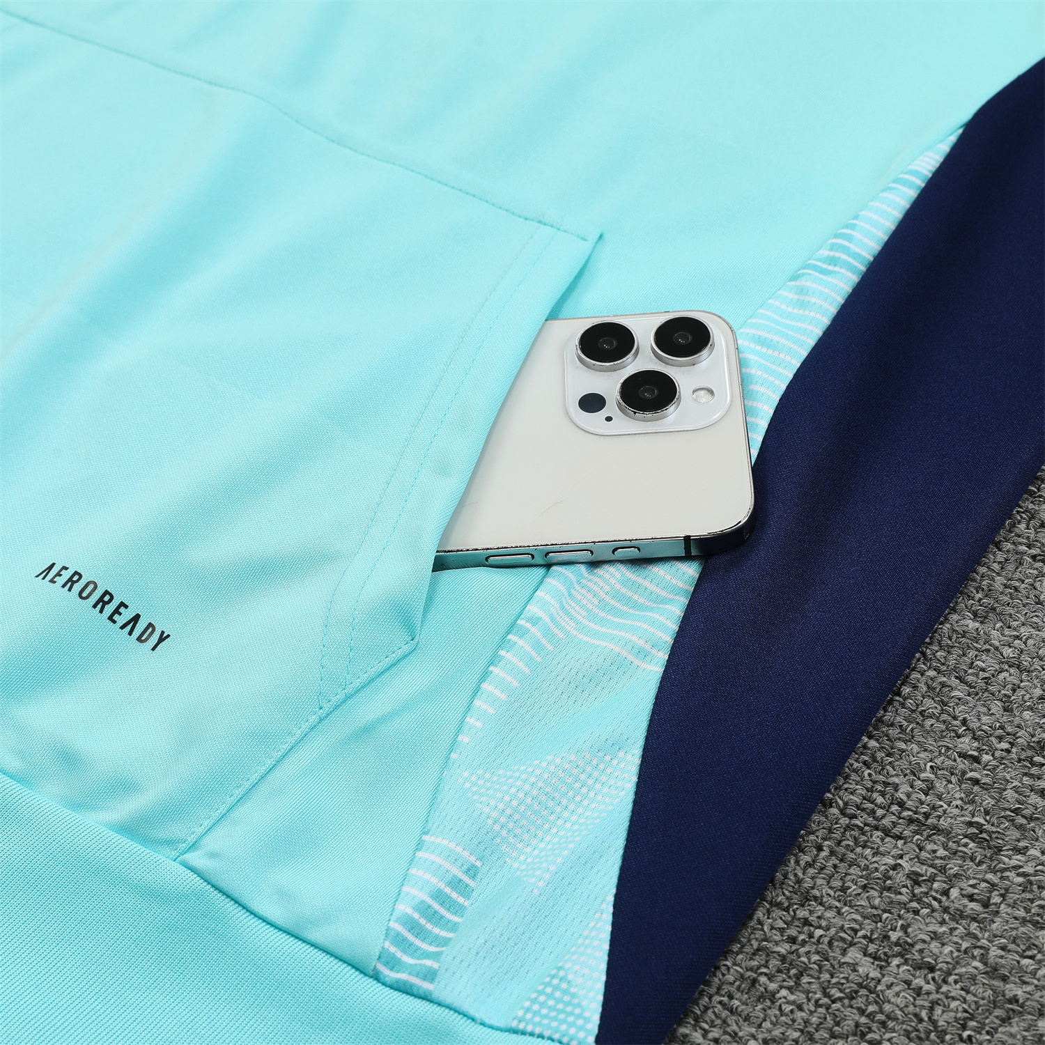 Arsenal 24-25 Training Hoodie Set - Cyan Hoodie and Deep Blue Pants - UnitedFutballJersey