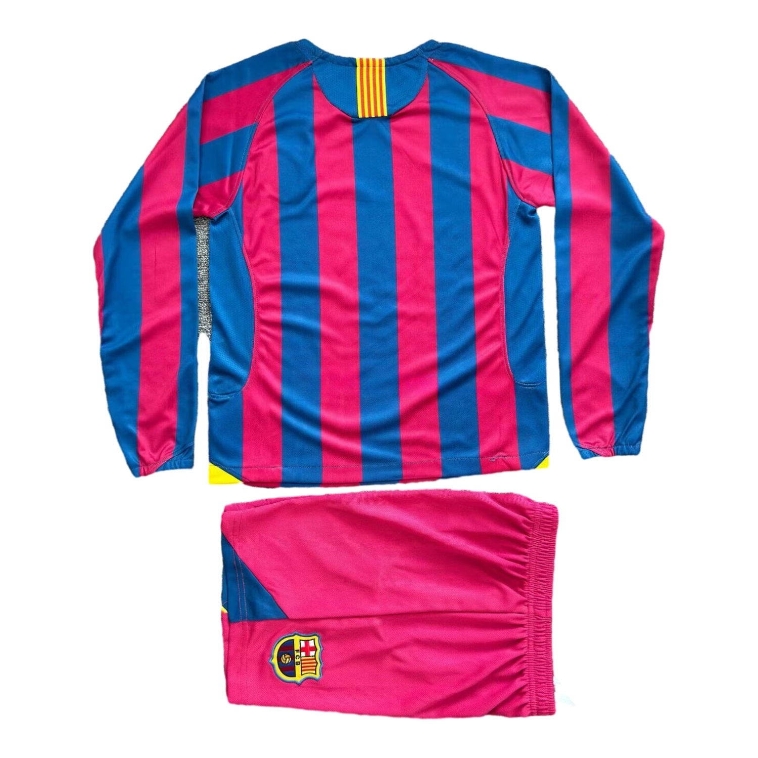 Retro Barcelona 06-07 Home Long Sleeve Kids Kit - UnitedFutballJersey