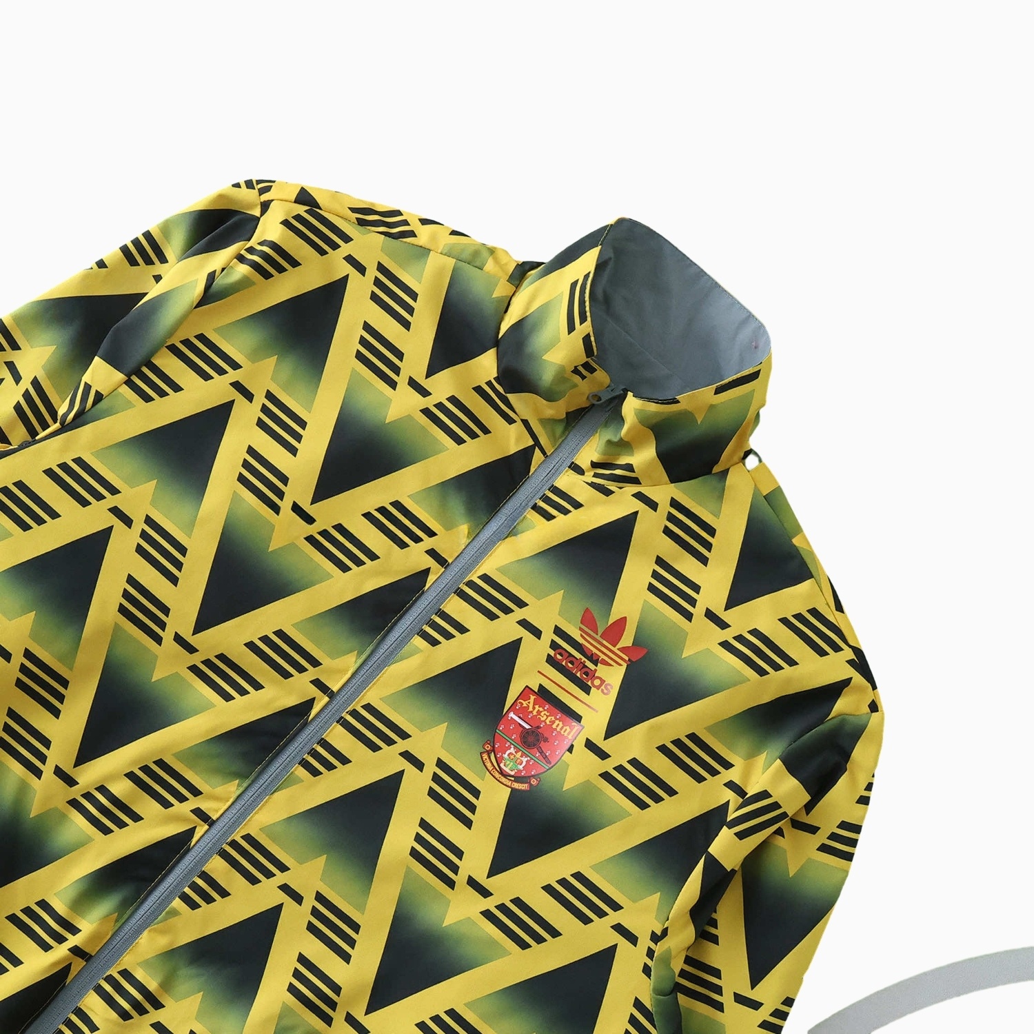 Retro Arsenal 1991-93 Away Double Sided Reversible Windbreaker - Yellow & Grey - UnitedFutballJersey