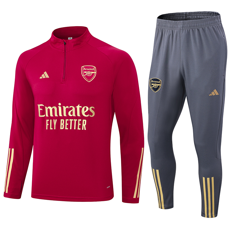 Arsenal 23-24 Long Sleeve Training Set -Red - UnitedFutballJersey