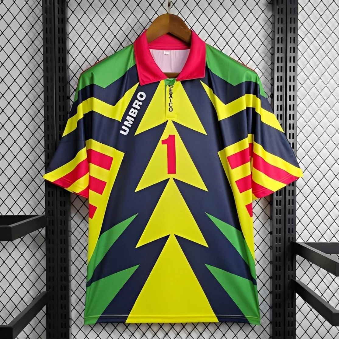 Retro Mexico 1994 Goalkeeper Red Yellow Jersey - UnitedFutballJersey