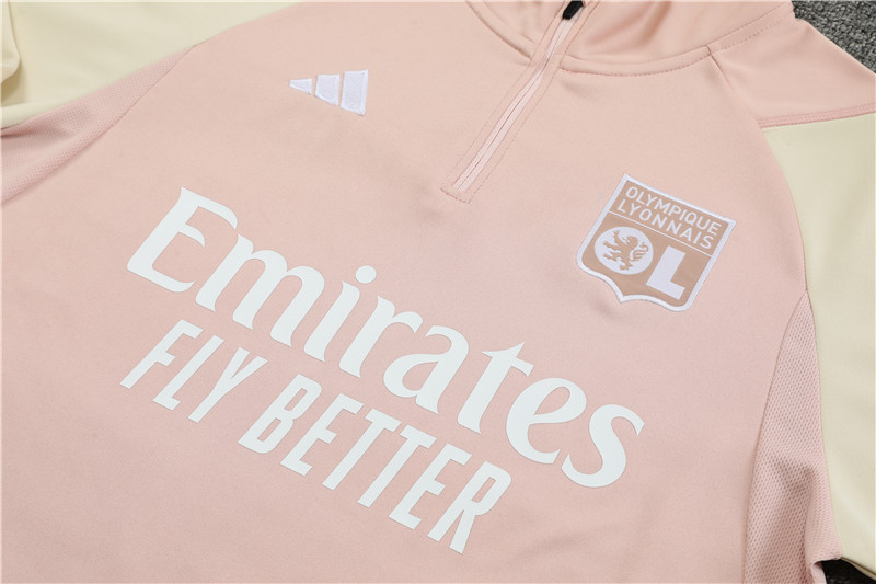 Lyon 23-24 Long Sleeve Training Set -Light Pink - UnitedFutballJersey
