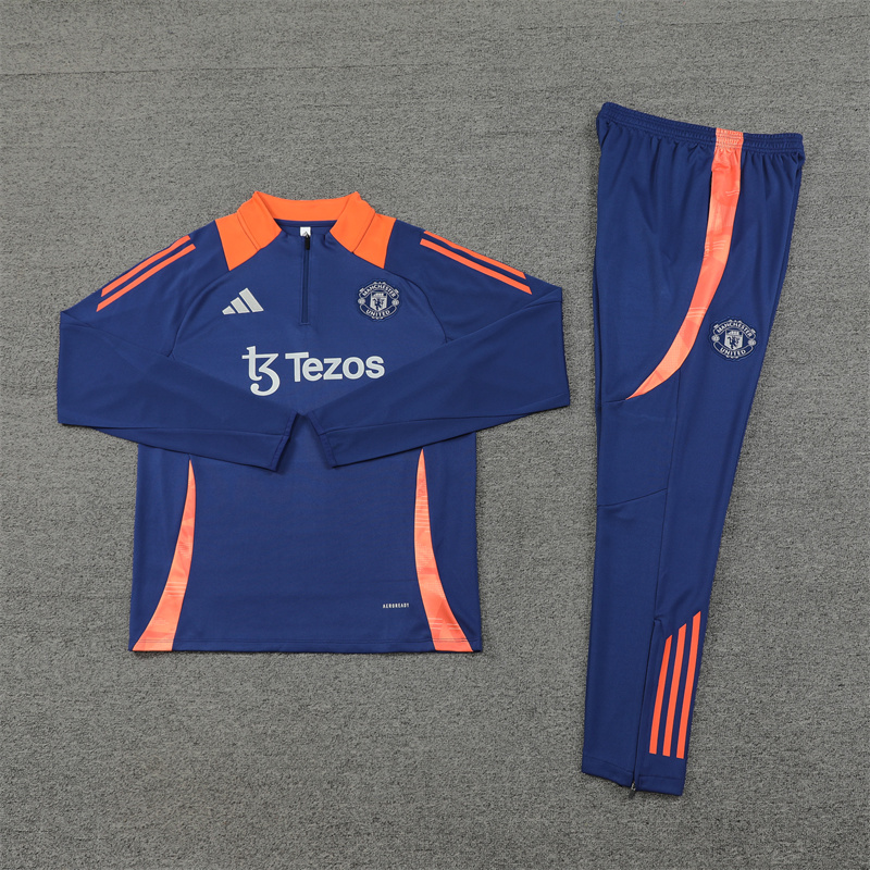 Manchester United 24-25 Long Sleeve Training Set - Deep Blue - UnitedFutballJersey