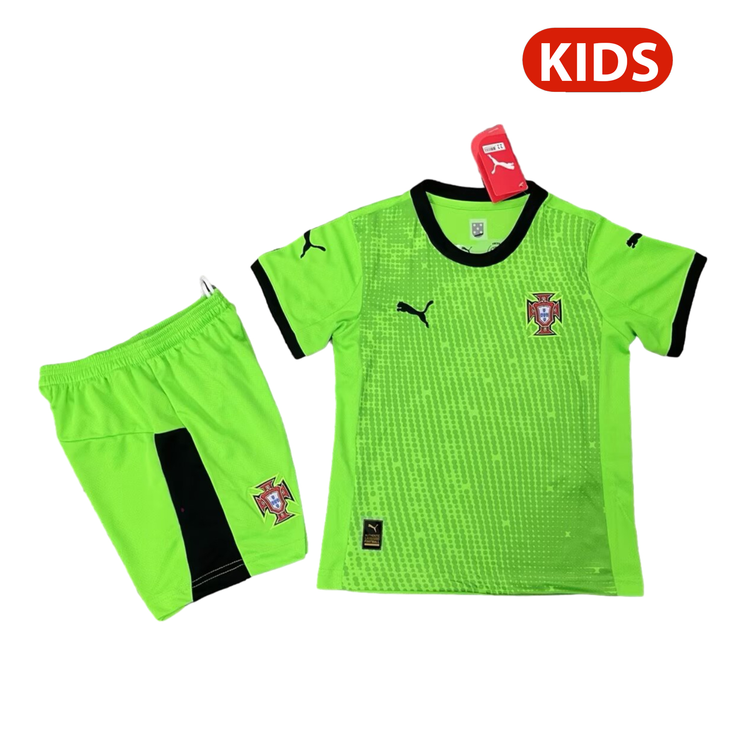 Portugal 2025-26 Green Goalkeeper Kids Kit - UnitedFutballJersey
