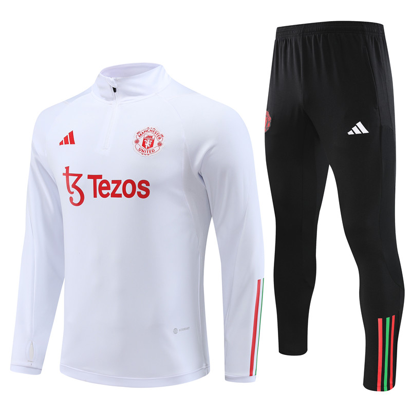 23-24 Manchester United White Training suit - UnitedFutballJersey