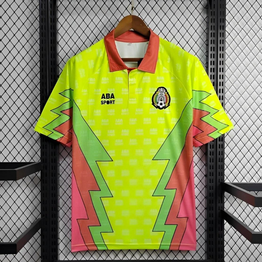 Retro Mexico 1995 Goalkeeper Green Jersey - UnitedFutballJersey