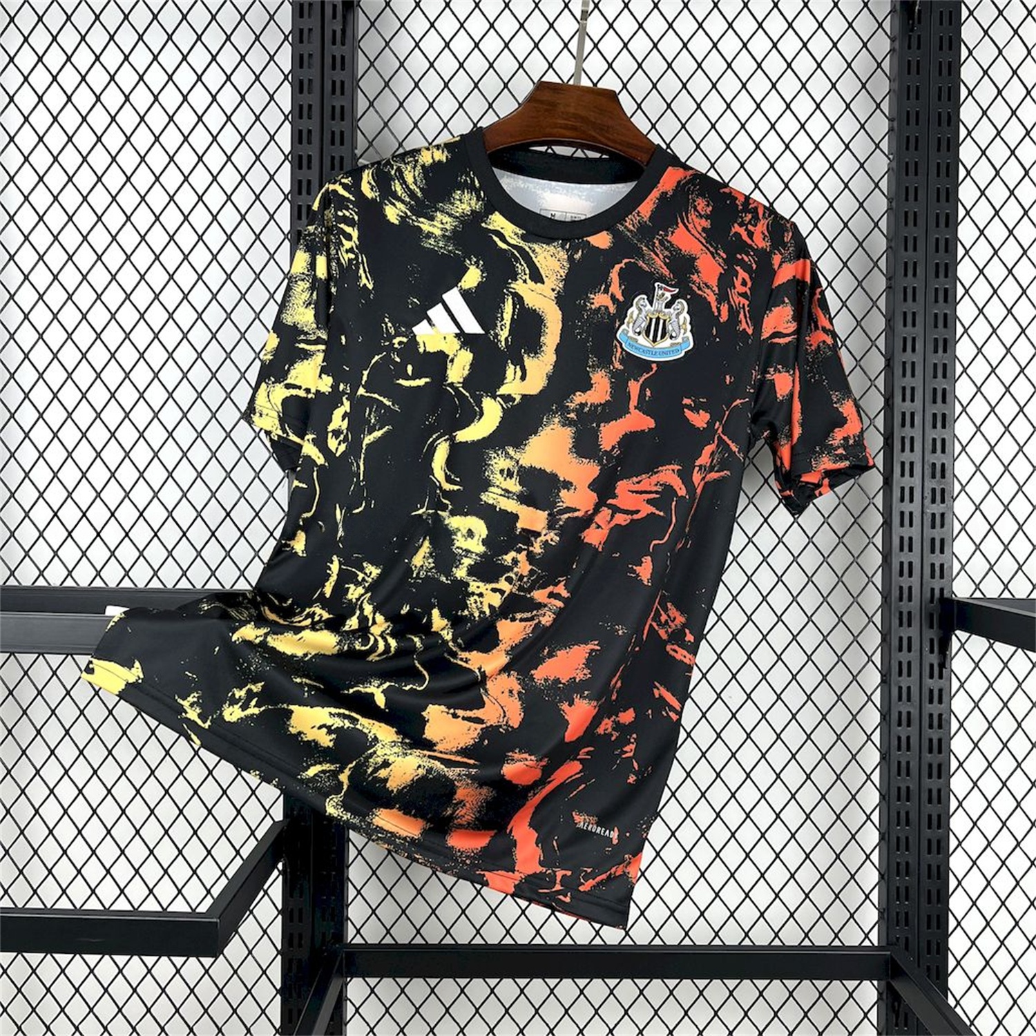 Newcastle United 25-26 Orange Red Graffiti Black Pre-Match Training Jersey - Fans Version - UnitedFutballJersey