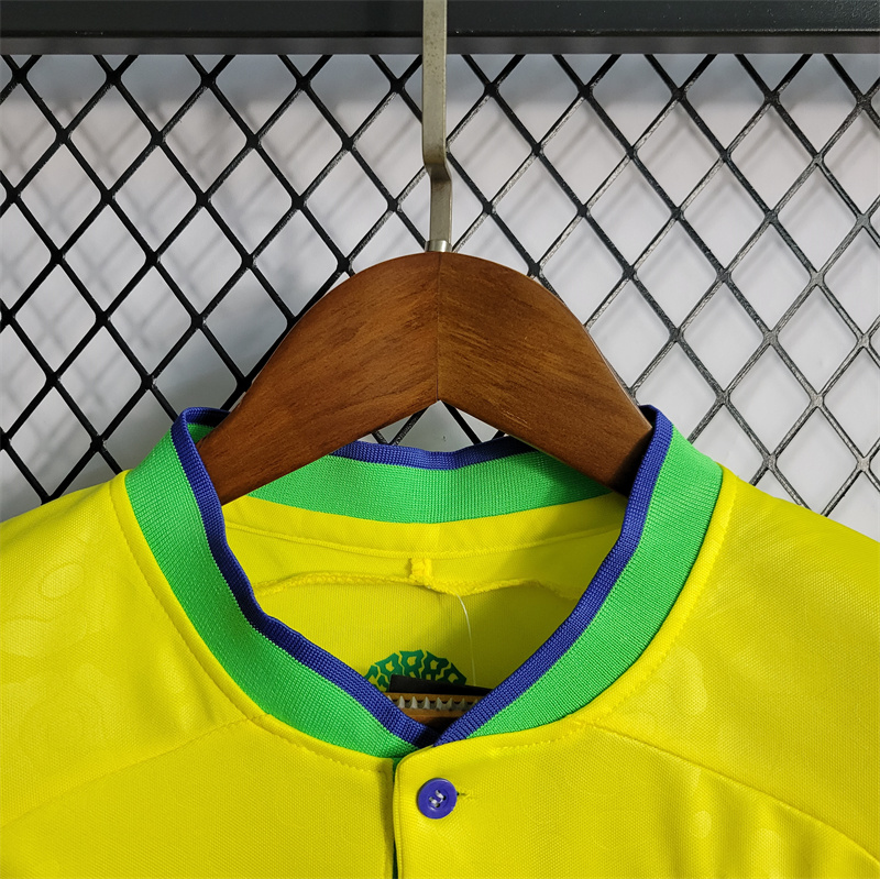World Cup 2022 Brazil 22-23 Home Kids Kit - UnitedFutballJersey