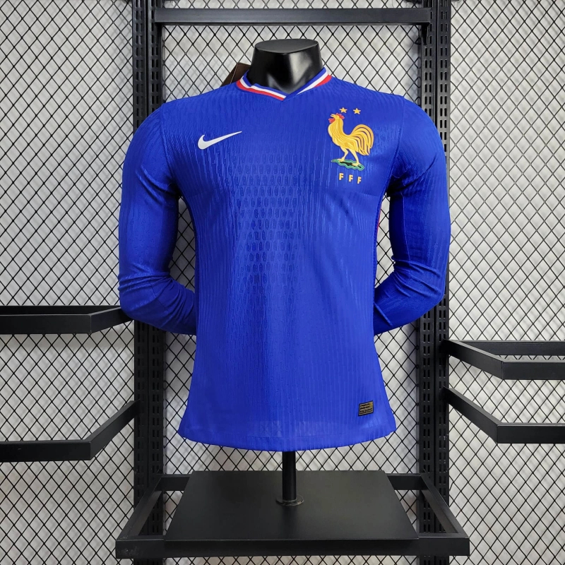 France 2024 Home Long Sleeve Jersey - Player Version - UnitedFutballJersey