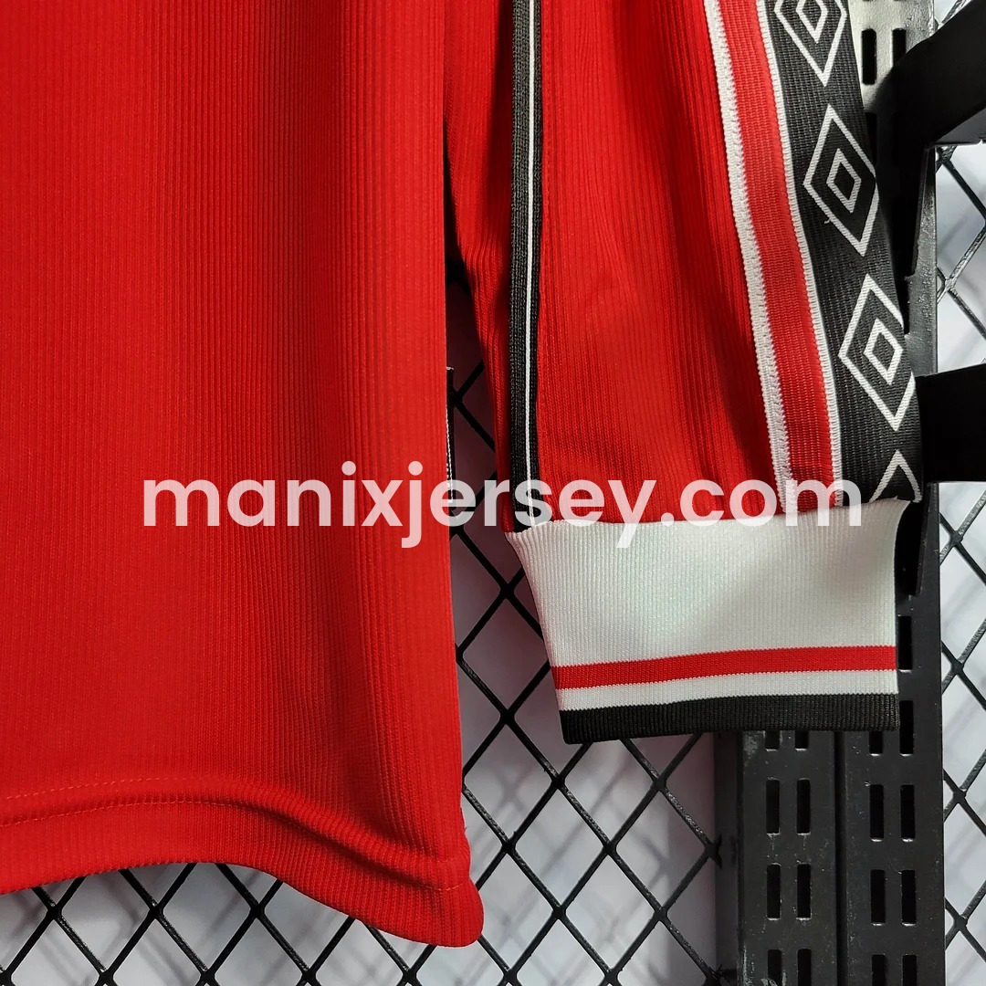 Retro Manchester United 98-99 Home Long Sleeve Jersey - UnitedFutballJersey