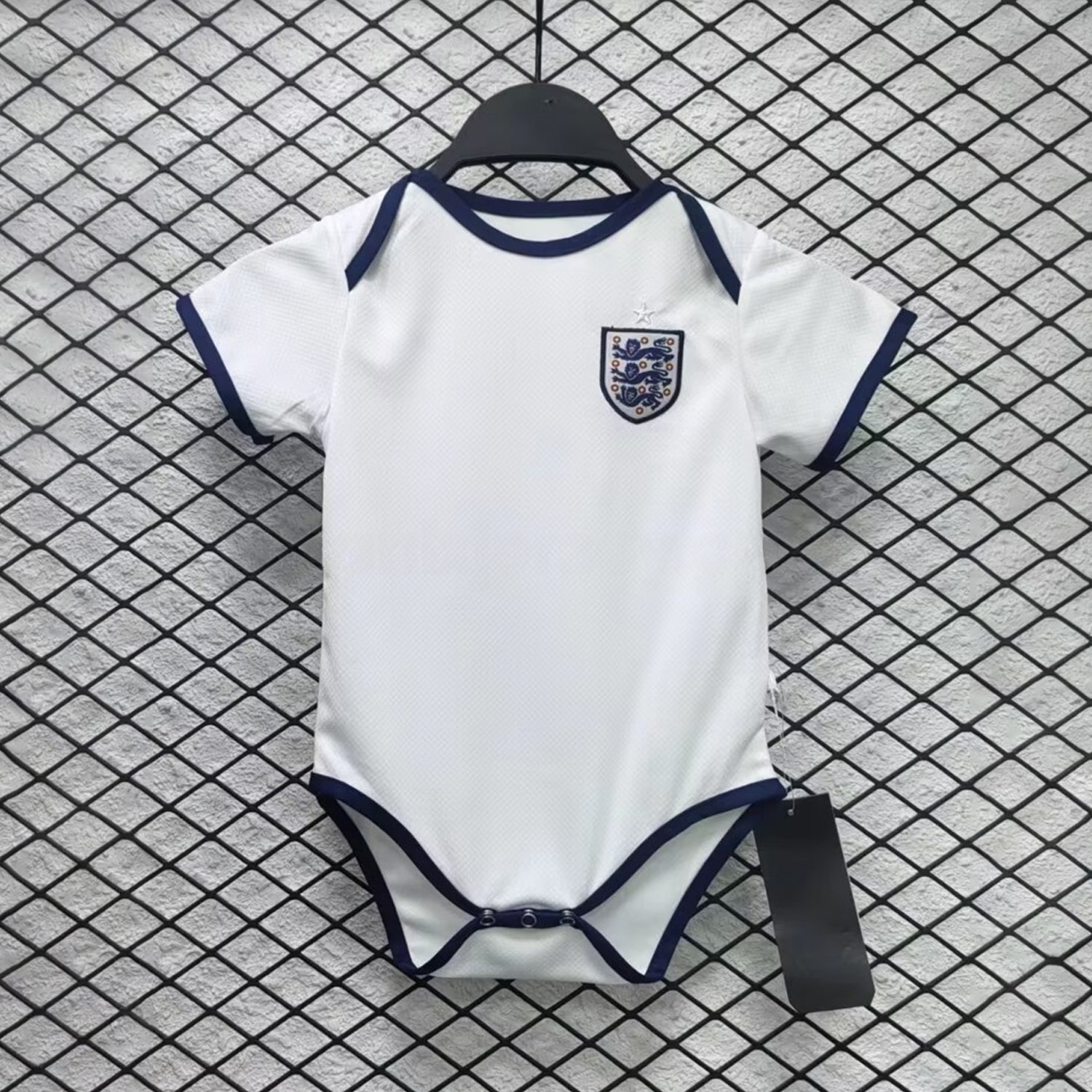 England 2024 Home Baby Crawling Suit - UnitedFutballJersey