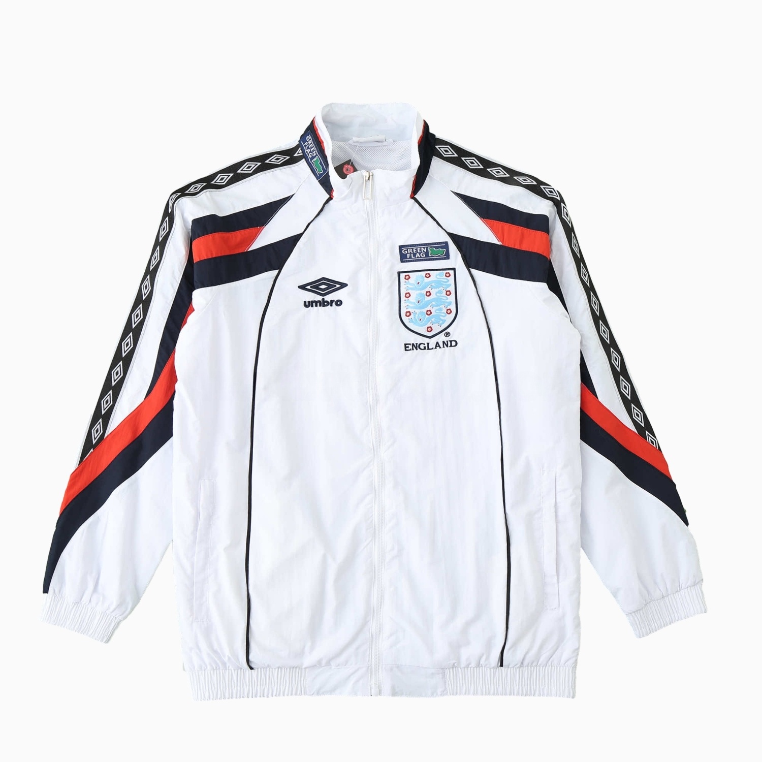 Retro England 1998 White Windbreaker - UnitedFutballJersey