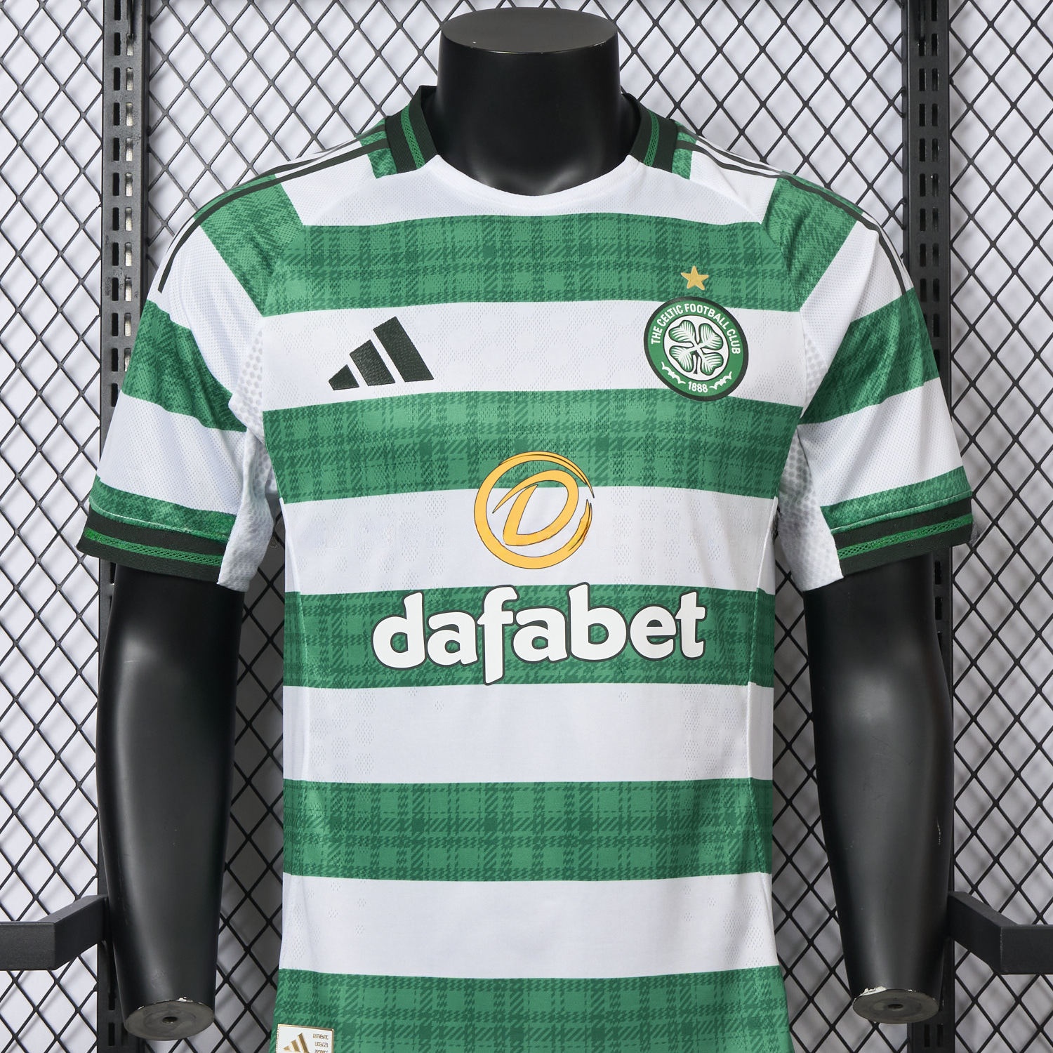 Celtic 25-26 Home Green White Stripes Jersey - Player Version - UnitedFutballJersey