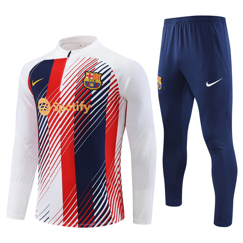 B.A.R.S.A 23-24 Kids Long Sleeve Training Set White Camouflage - UnitedFutballJersey