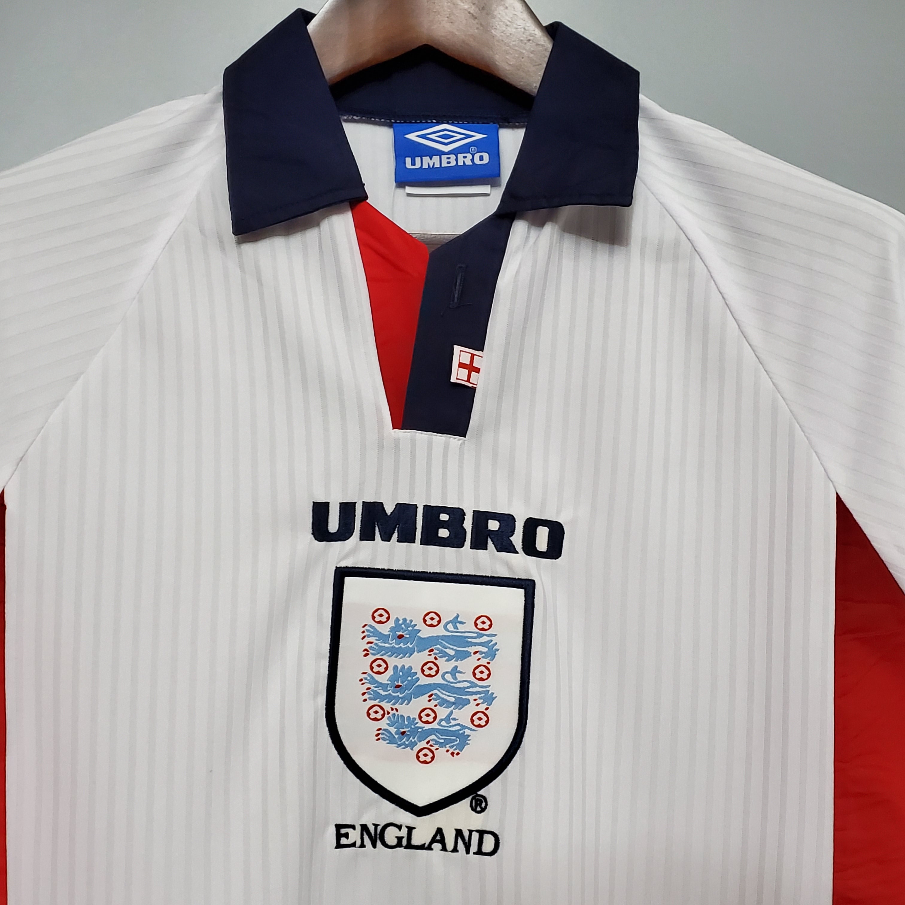 Retro England 1998 Home Stadium Long Sleeve Jersey - UnitedFutballJersey