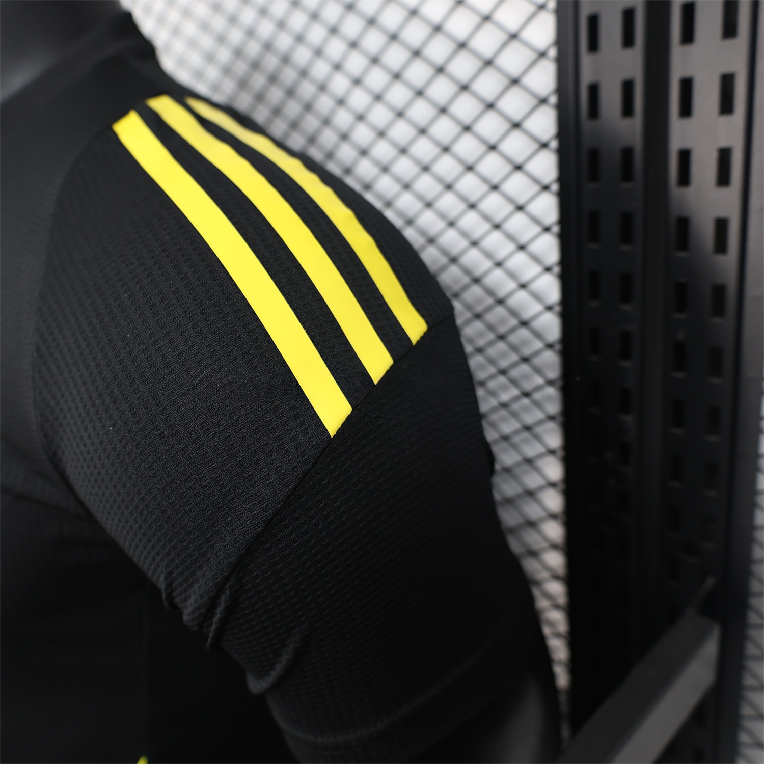 Algeria 25-26 Pure Black Jersey with Yellow Line - Player Version - UnitedFutballJersey