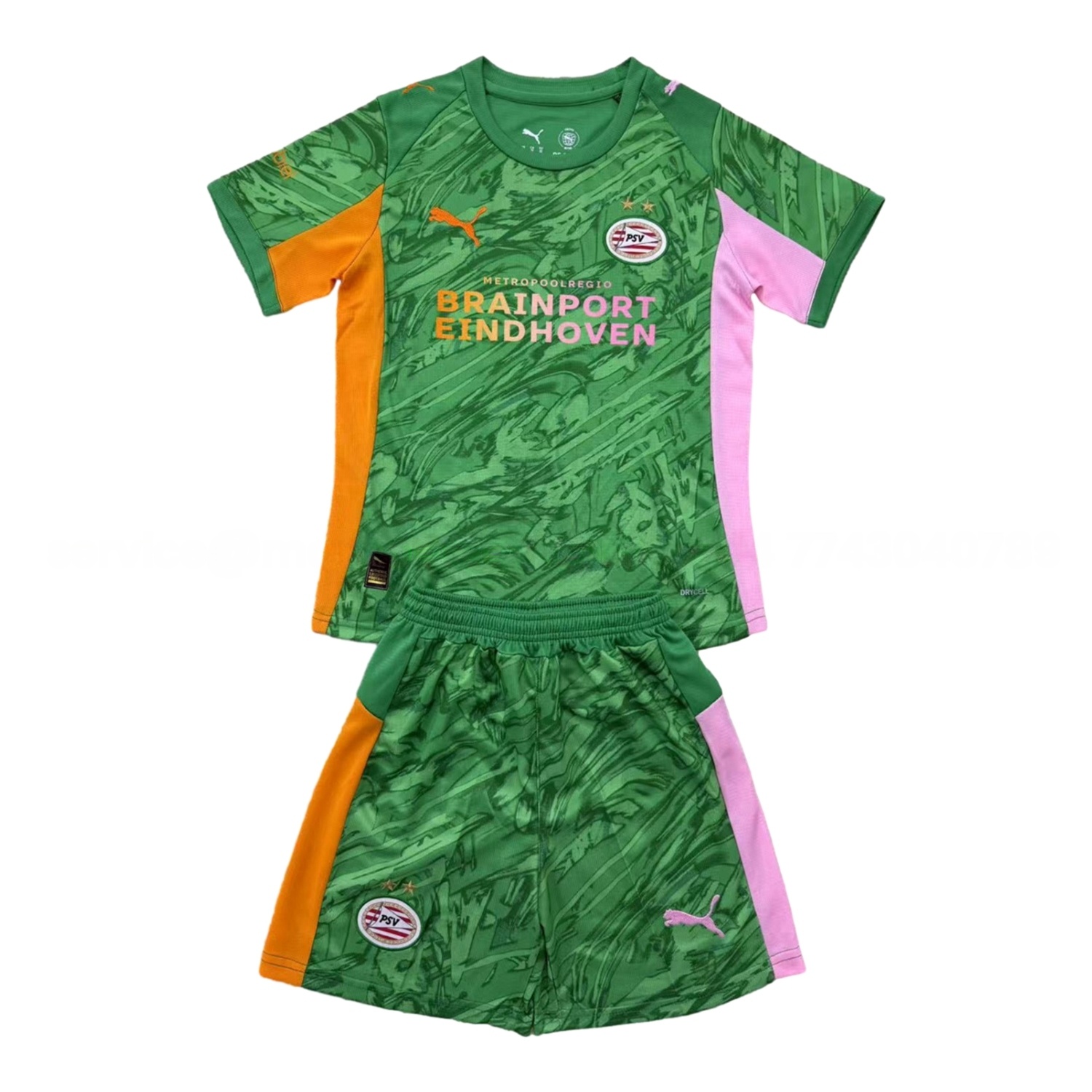 PSV Eindhoven 25-26 Green Goalkeeper Men's Adult Jersey Set - Fans Version - UnitedFutballJersey