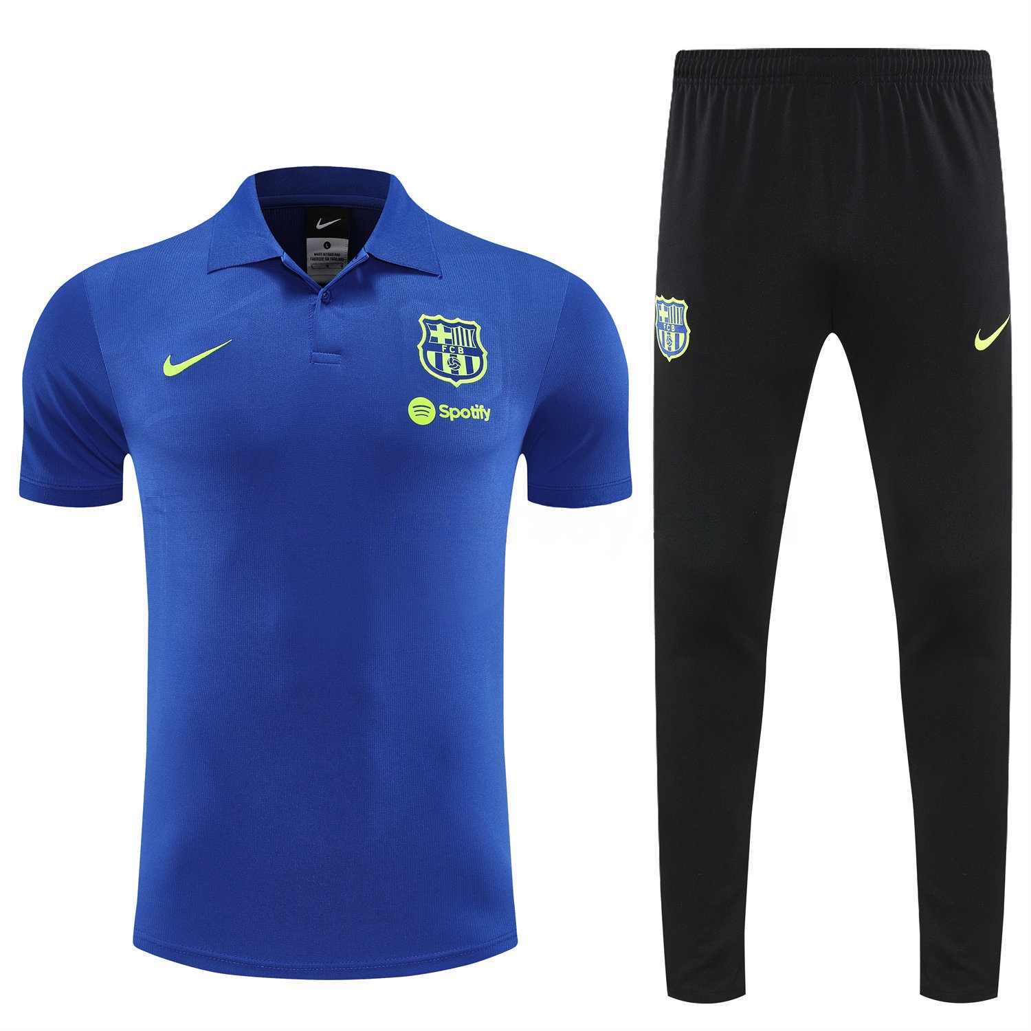 Barcelona 25-26 POLO Short-Sleeve Training Set - Blue Top and Black Pants - UnitedFutballJersey