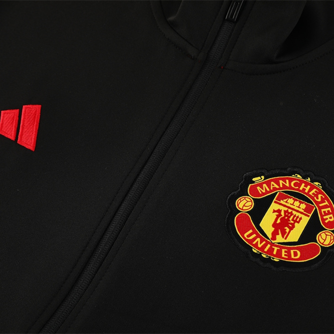 Manchester United 24-25 Jacket Training Tracksuit - Black - UnitedFutballJersey
