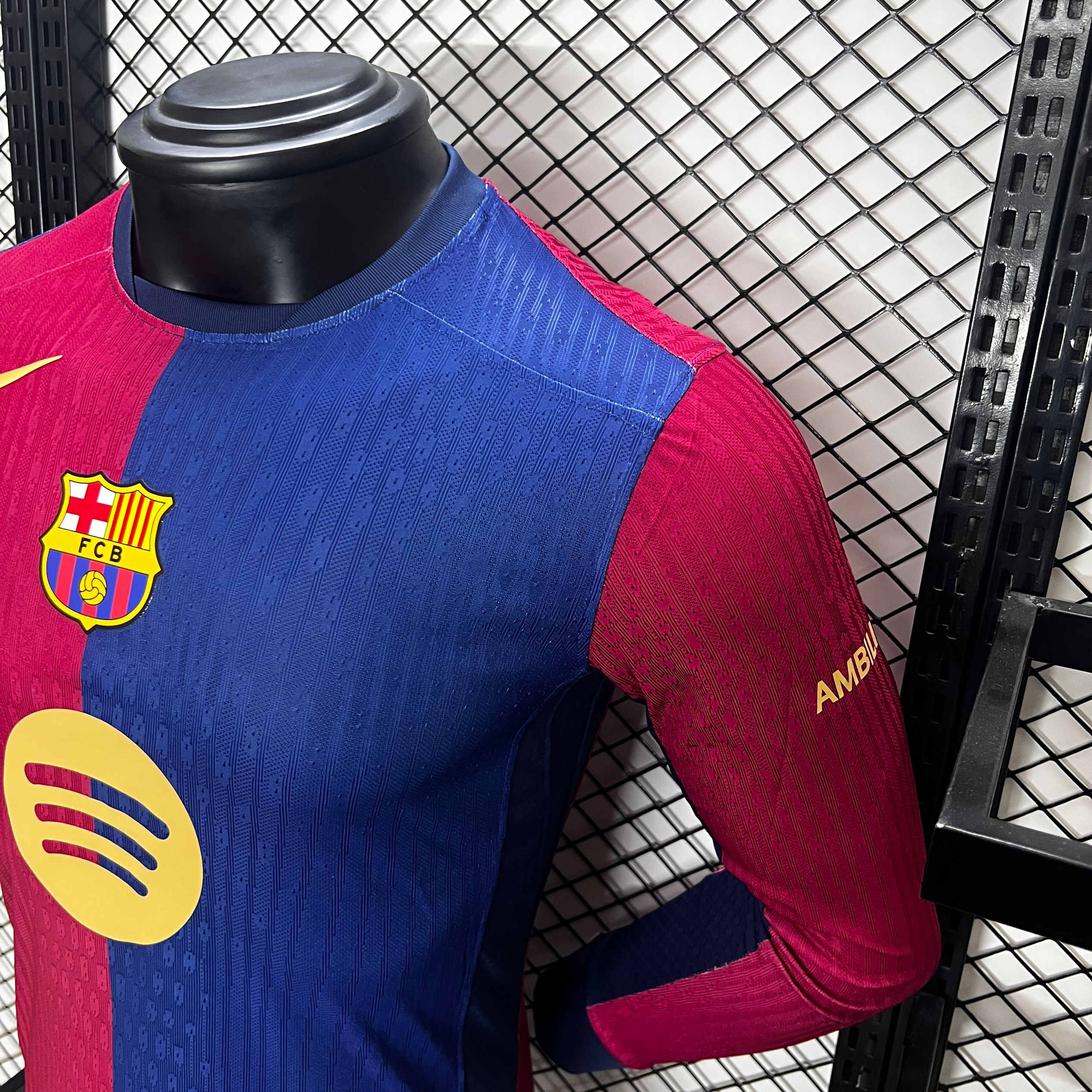 Barcelona 24-25 Home Long Sleeve Jersey with Big Logo - Player Version - UnitedFutballJersey