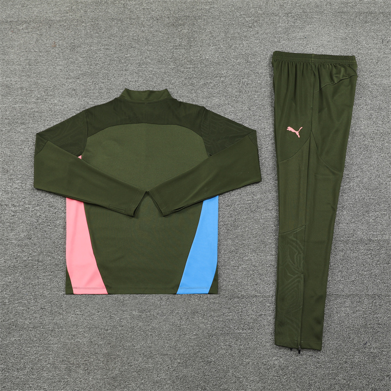 Manchester City 24-25 Long Sleeve Training Set - Army Green - UnitedFutballJersey