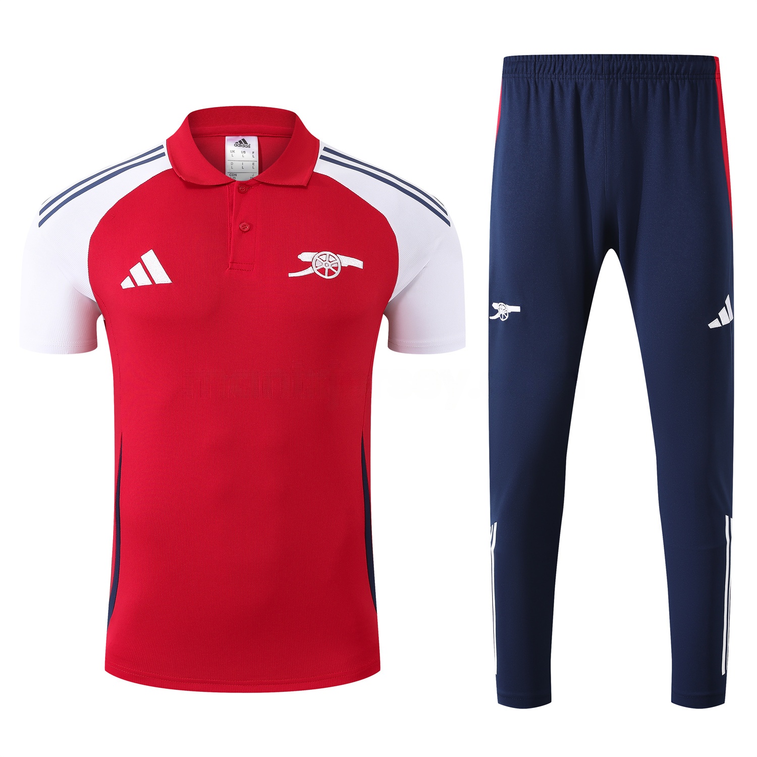 Arsenal 25-26 POLO Short-Sleeve Training Set - Red Top and Deep Blue Pants - UnitedFutballJersey