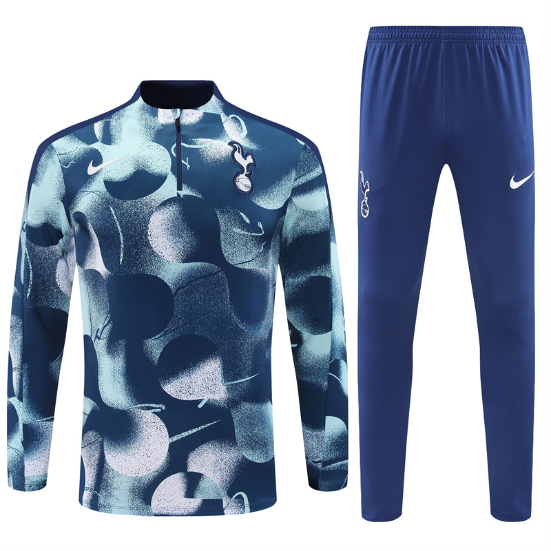 Tottenham Hotspur 24-25 Long Sleeve Training Set - Blue Camouflage - UnitedFutballJersey