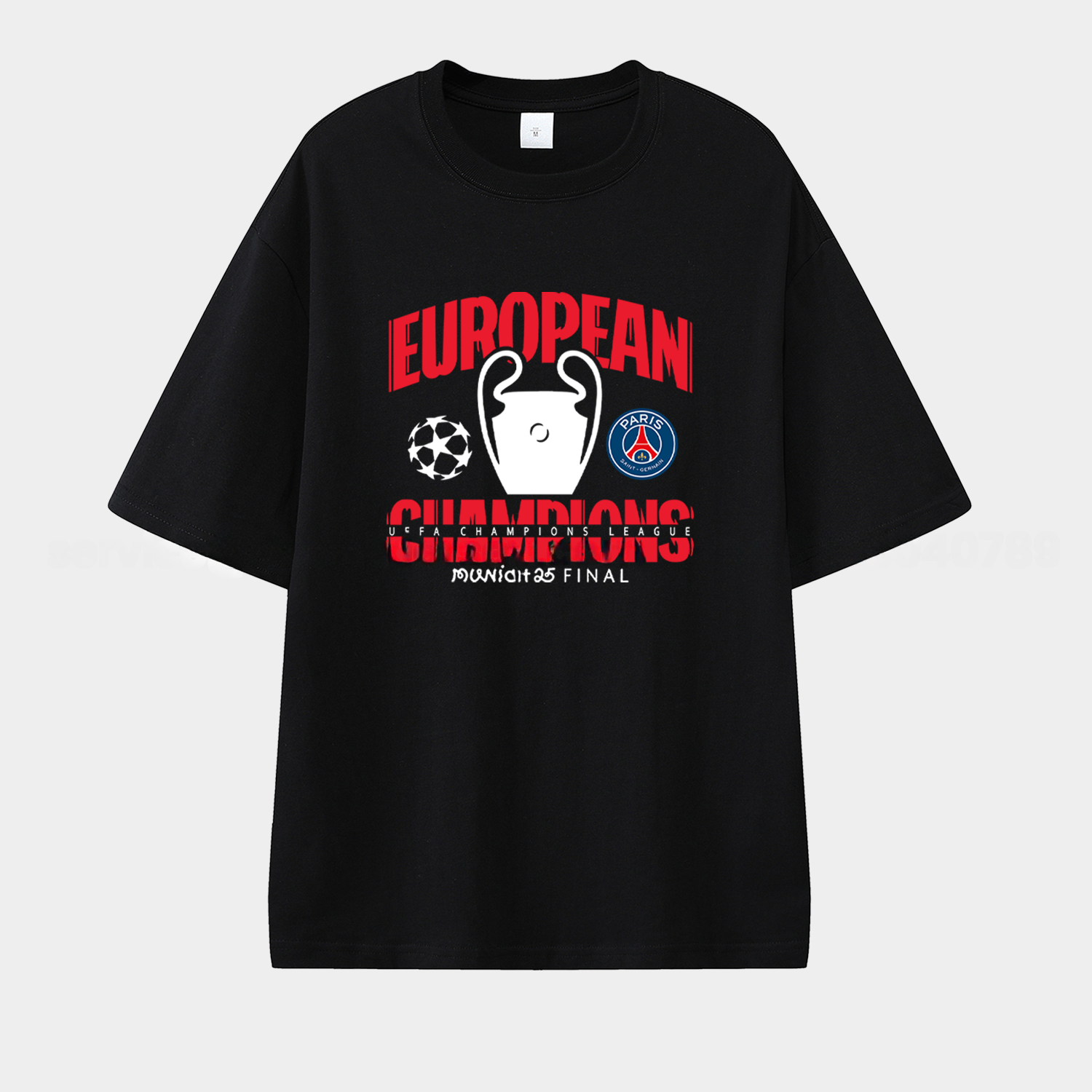 Paris Saint-Germain PSG 2025 European Champions Winner Unisex Pure Cotton T-shirt - UnitedFutballJersey