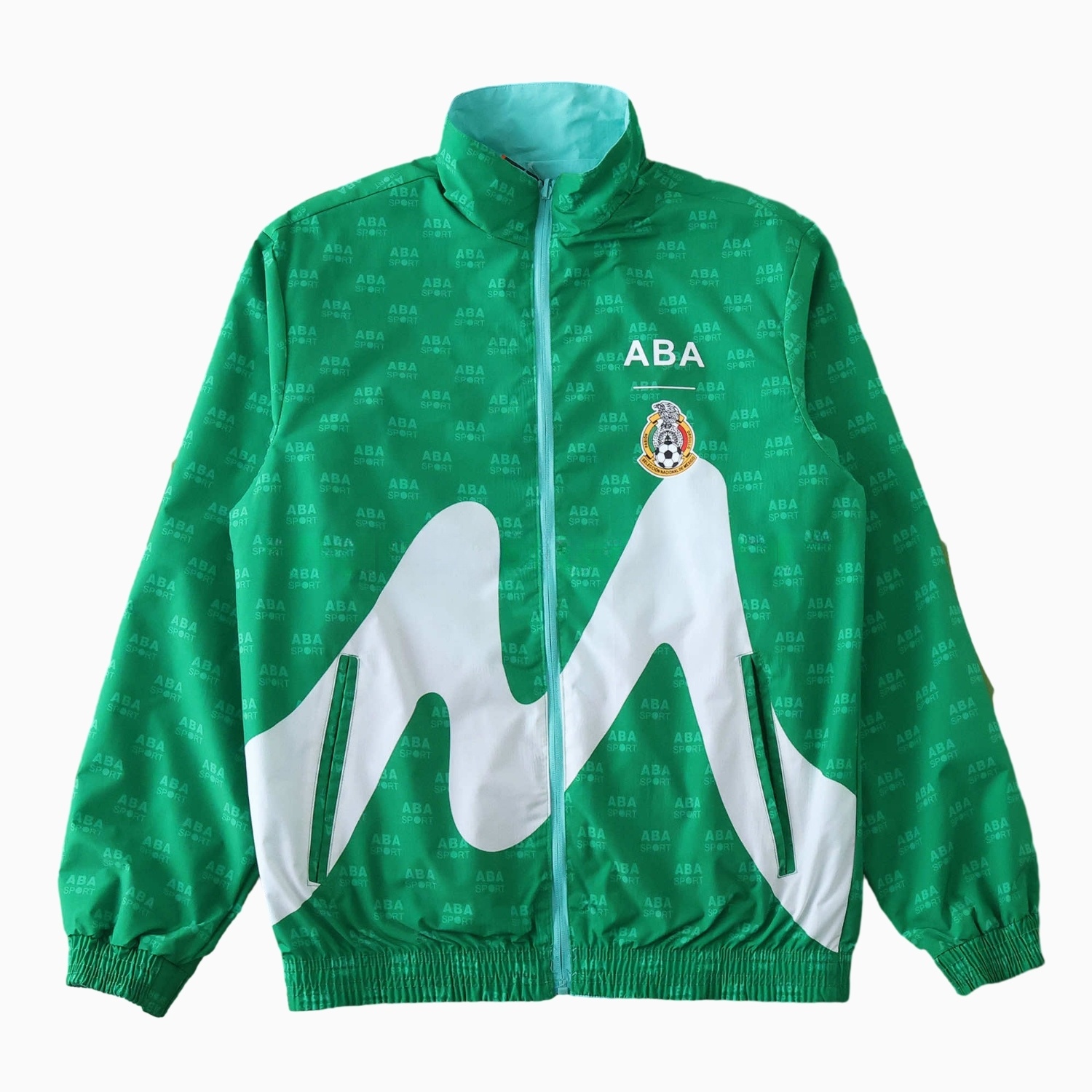 Retro Mexico 1995 Retro Style Double Sided Reversible Windbreaker - Green & Blue - UnitedFutballJersey