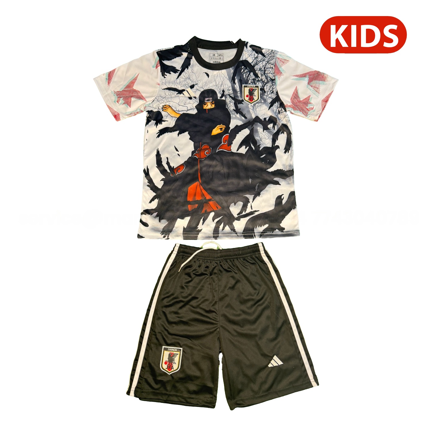 Japan 25-26 Uchiha Itachi White And Black Special Kids Kit - UnitedFutballJersey